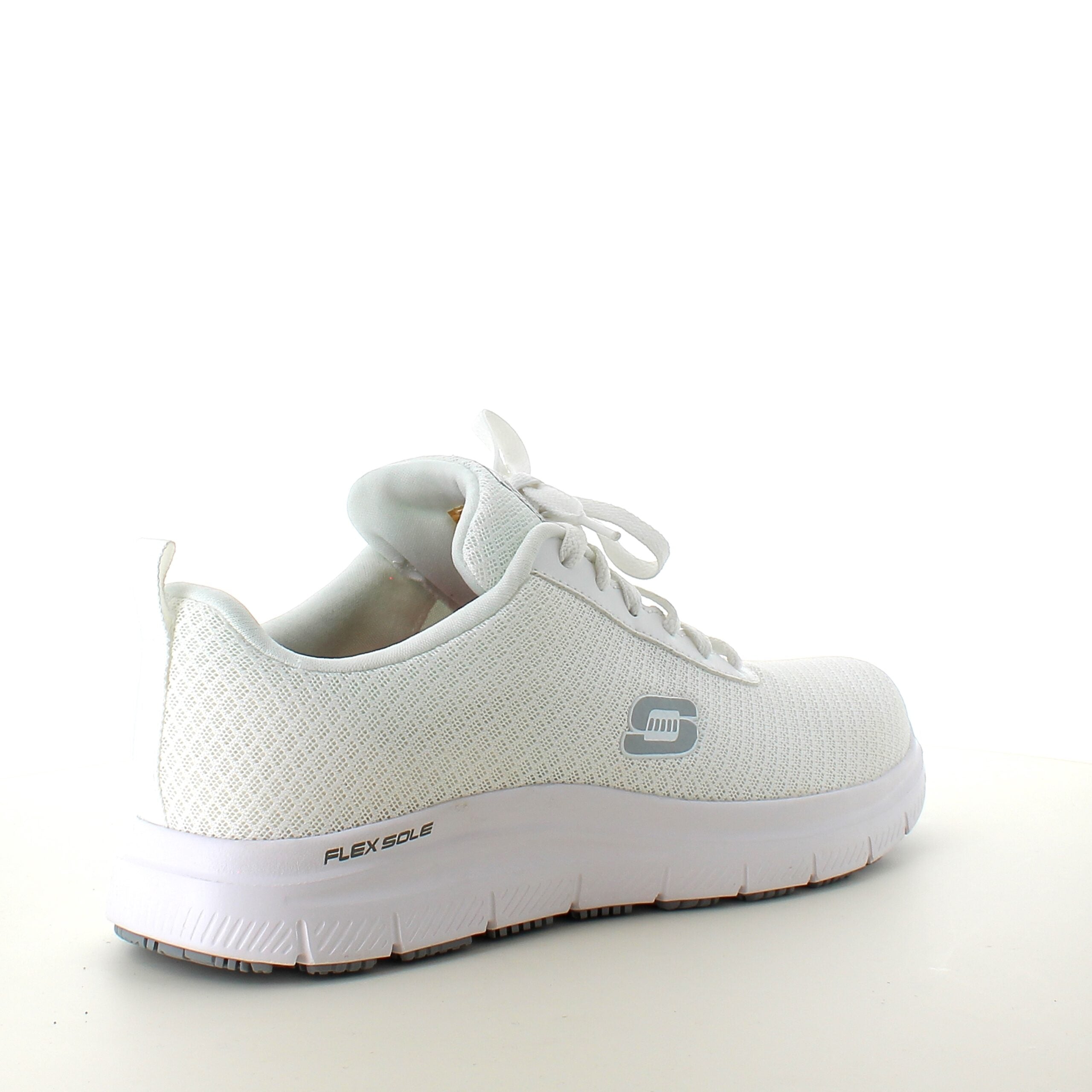 Skechers Work i vitt med andningsbart material