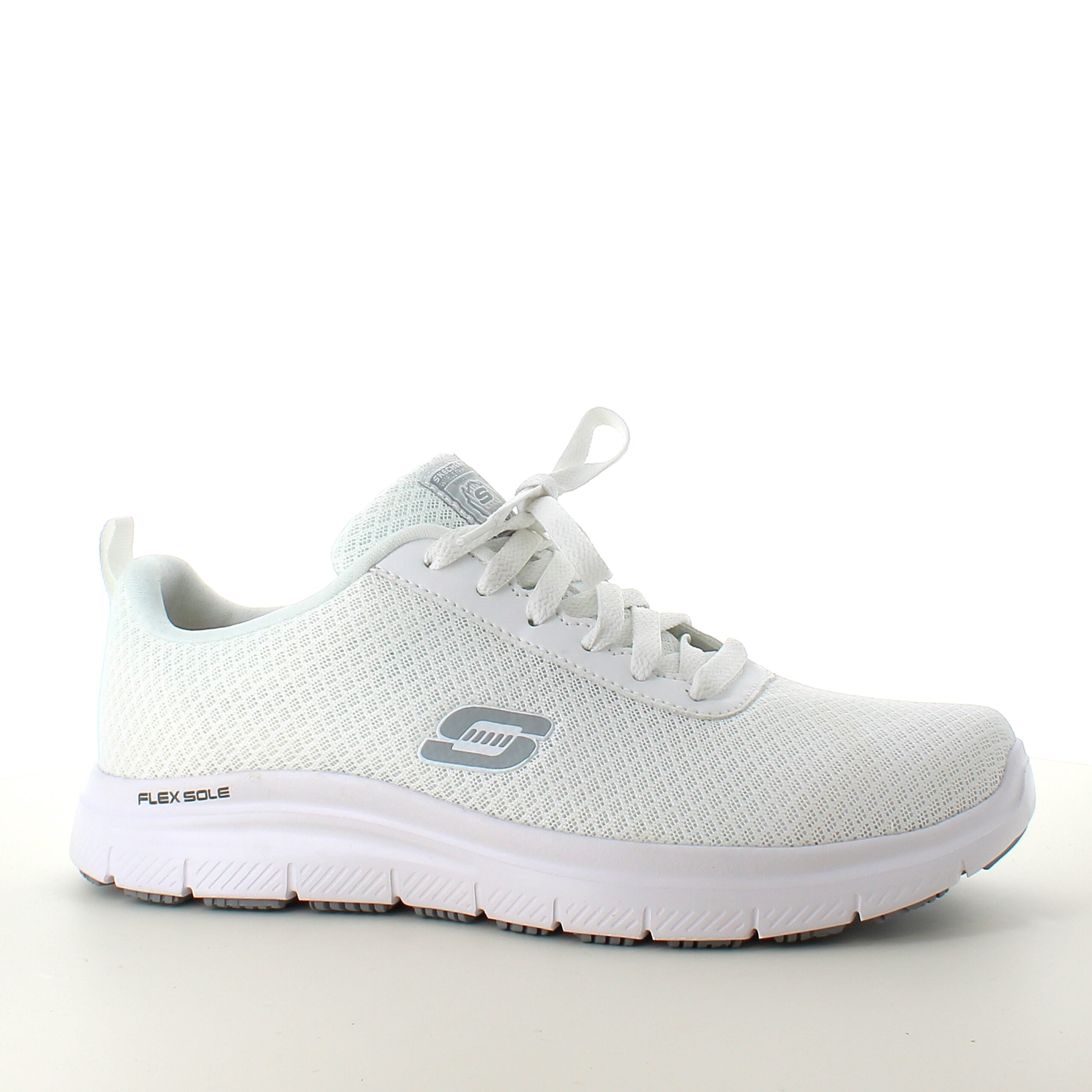 Skechers Work i vitt med andningsbart material