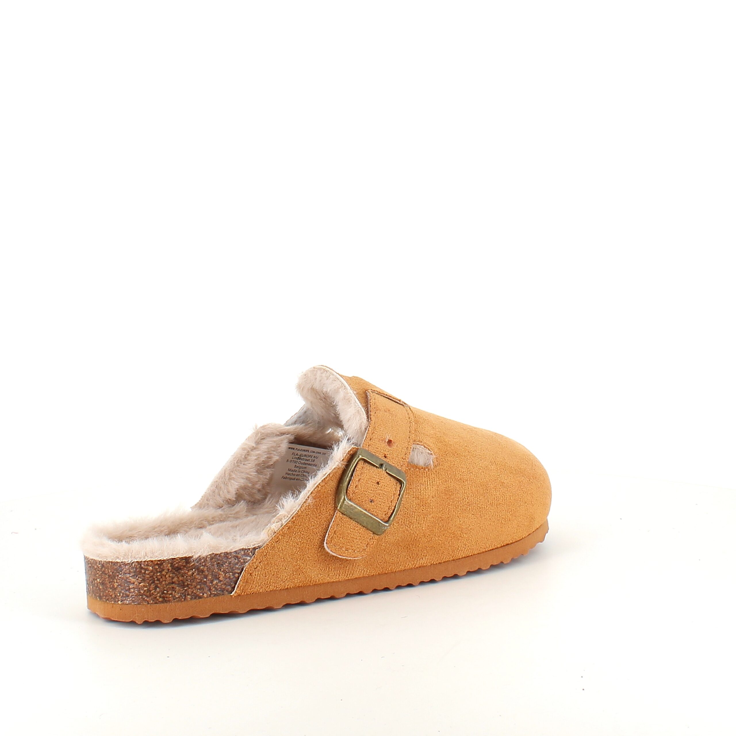 Ljusbruna slip-on-tofflor