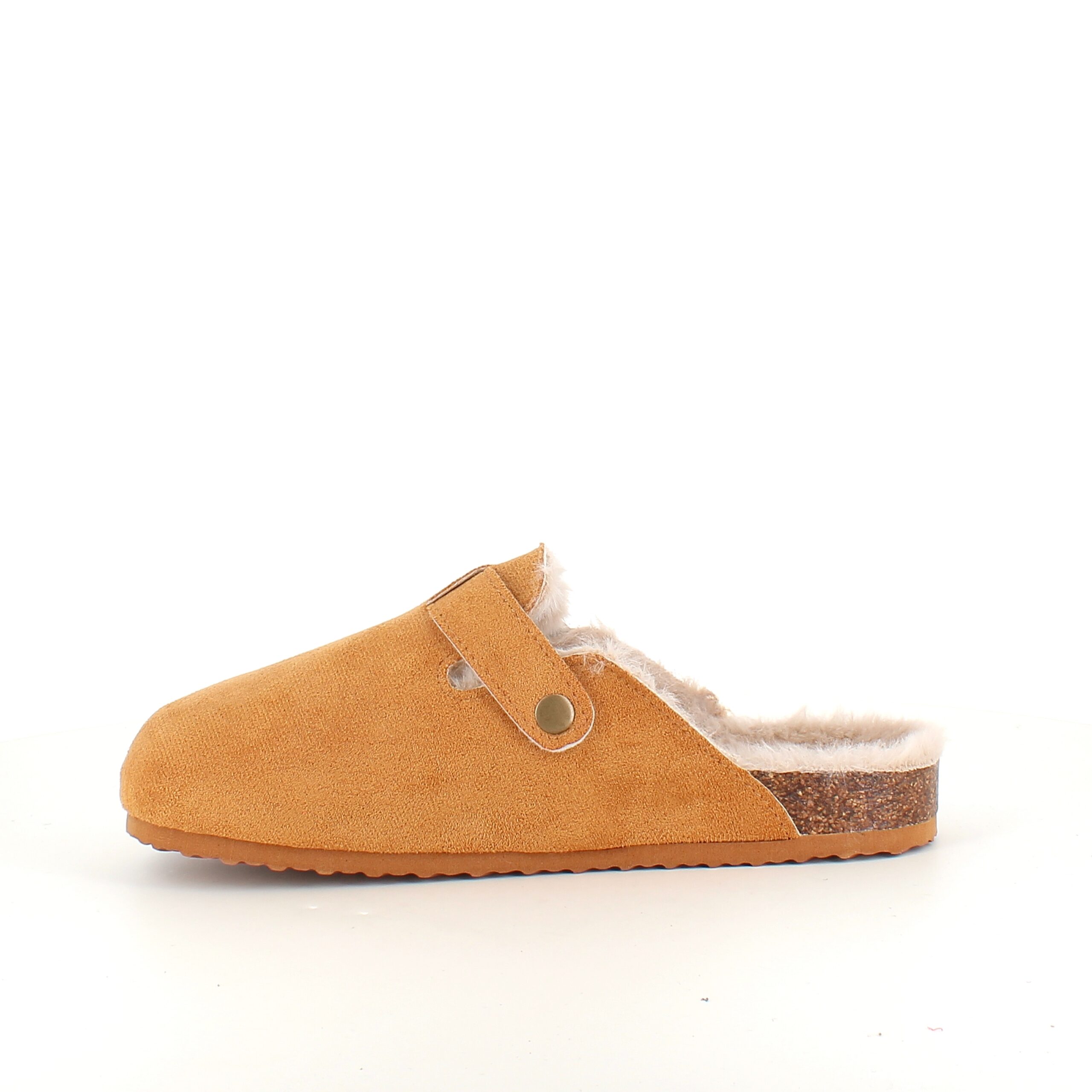 Ljusbruna slip-on-tofflor