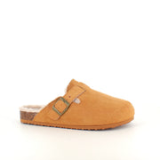 Ljusbruna slip-on-tofflor