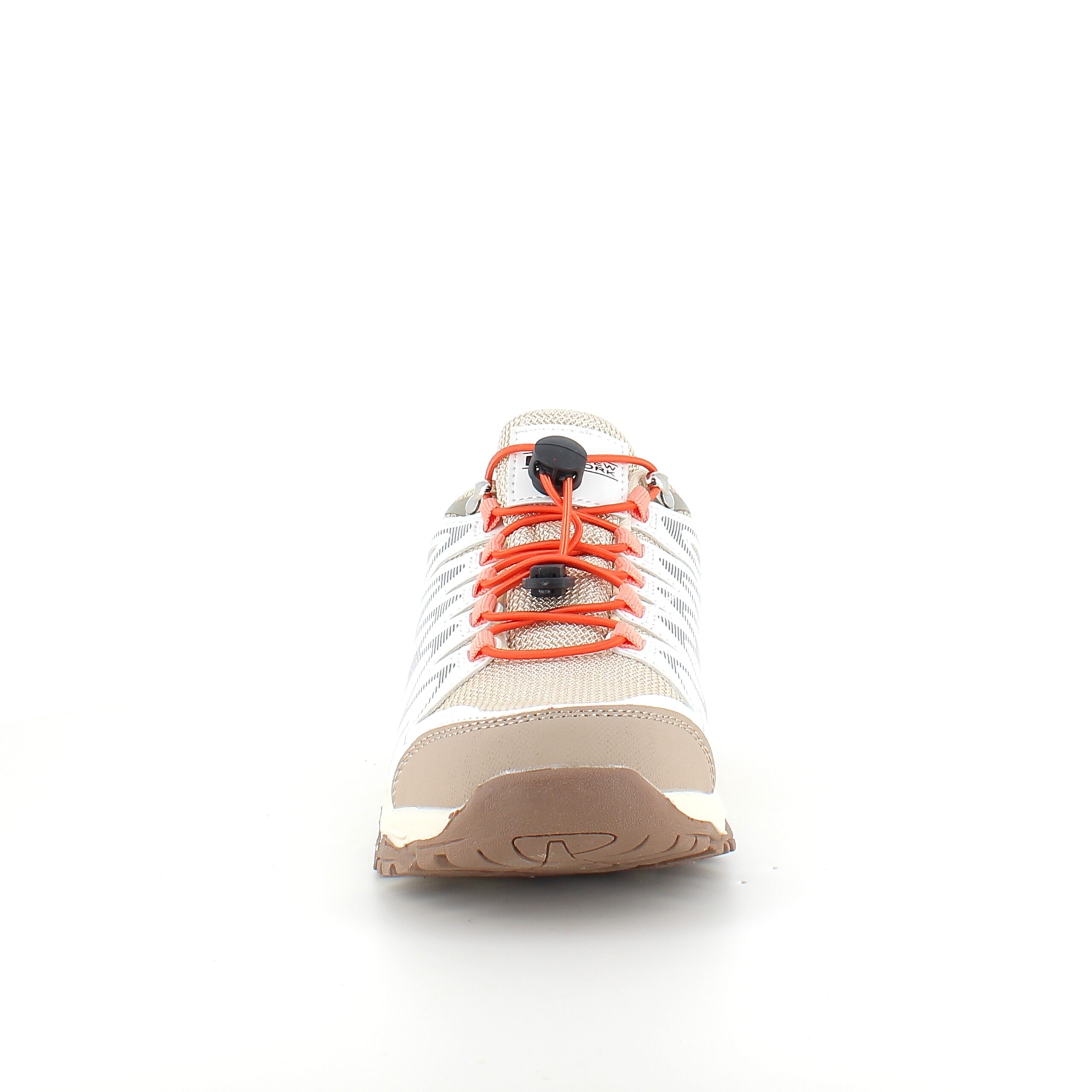 Flexibla beige sneakers med elastiska snören