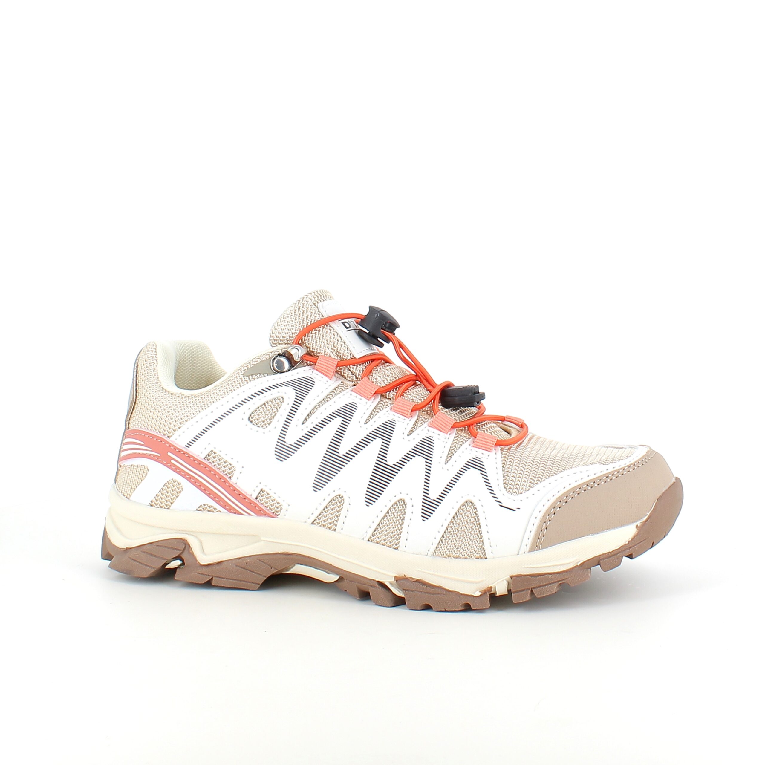 Flexibla beige sneakers med elastiska snören