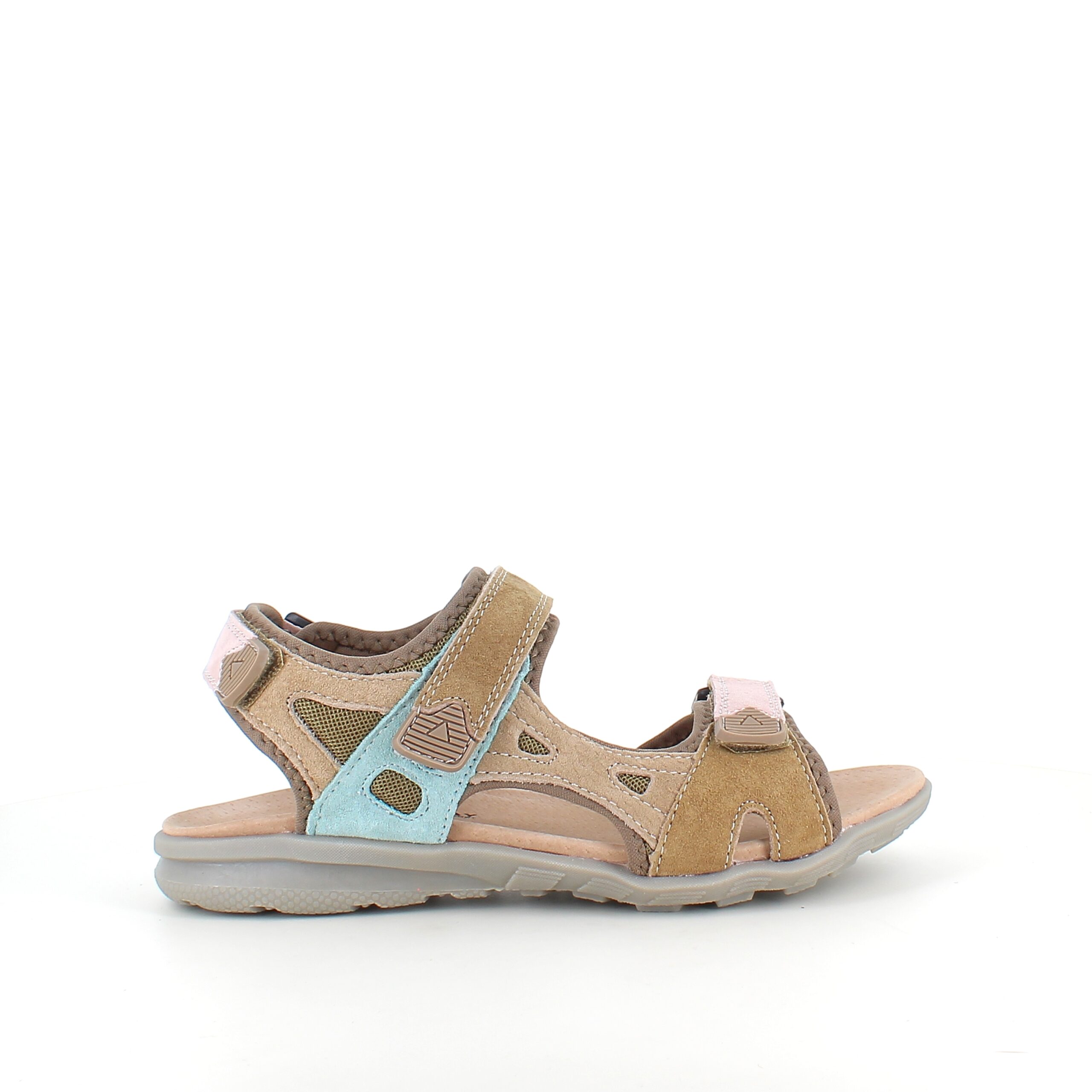 Färgstark sportig sandal med kardborre i pastellnyanser – ergonomisk komfort & feminin stil