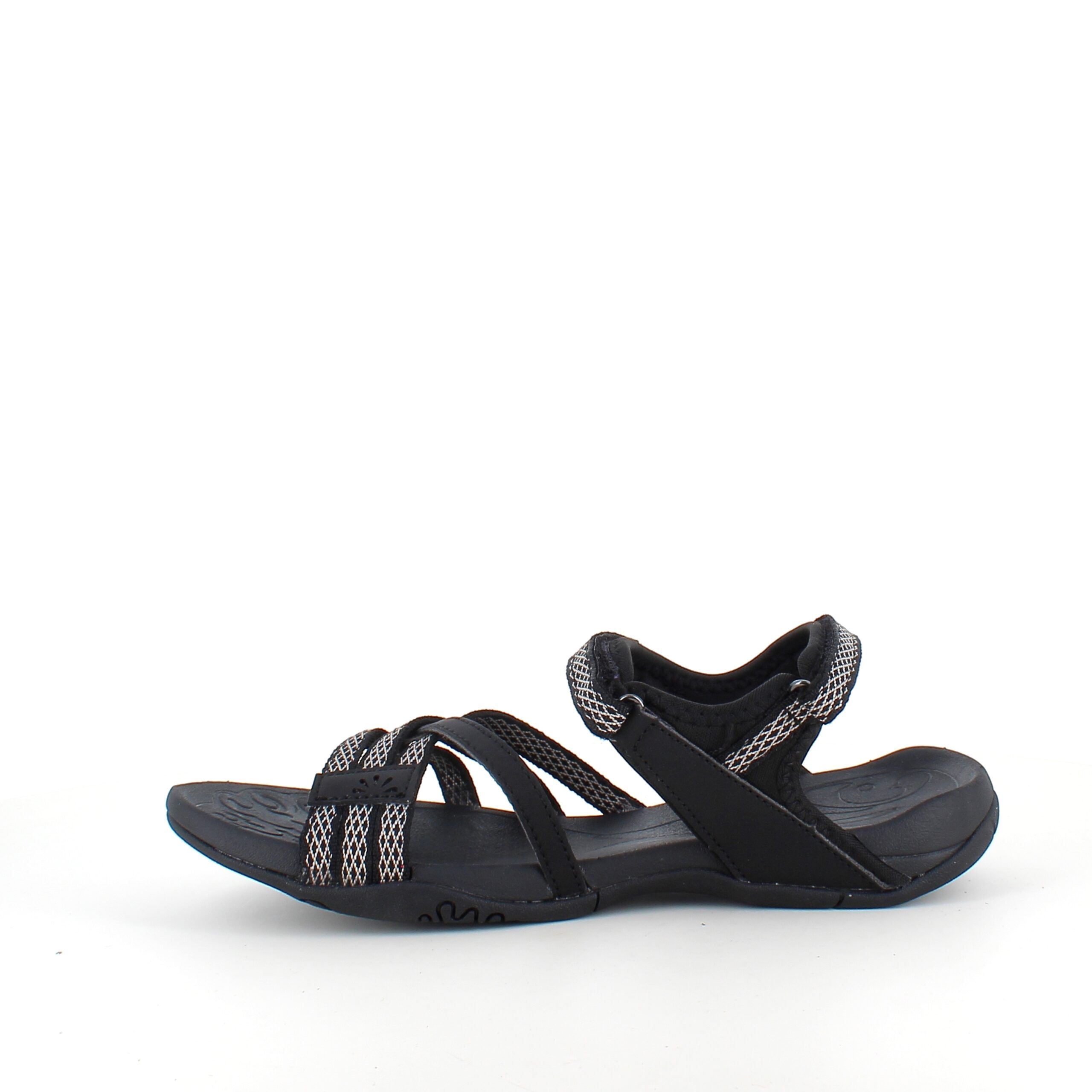 Snygg svart sportig lättviktsandal med hålfotsstöd