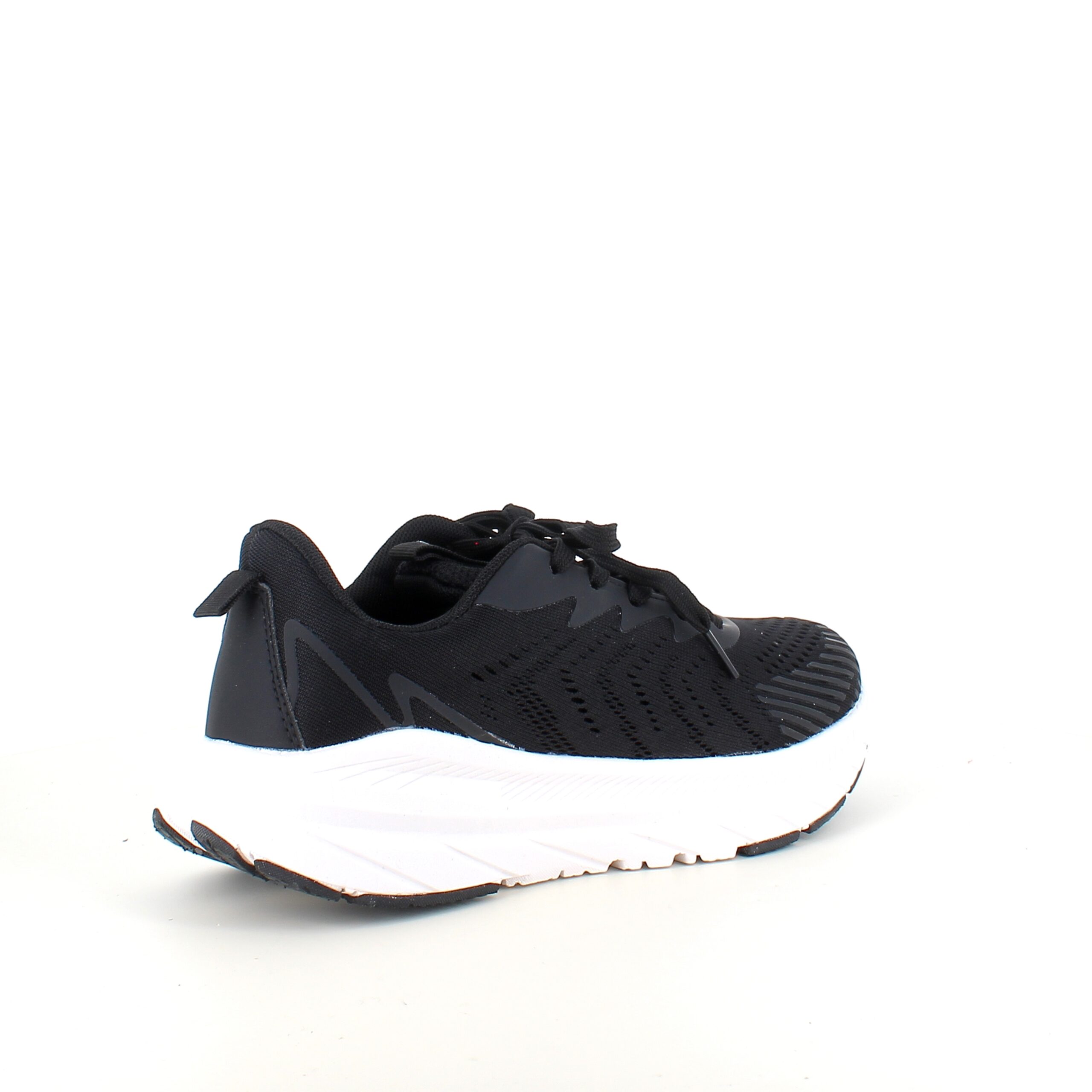 Endurance svart sneaker med vit sula – andningsbar komfort & stötdämpning