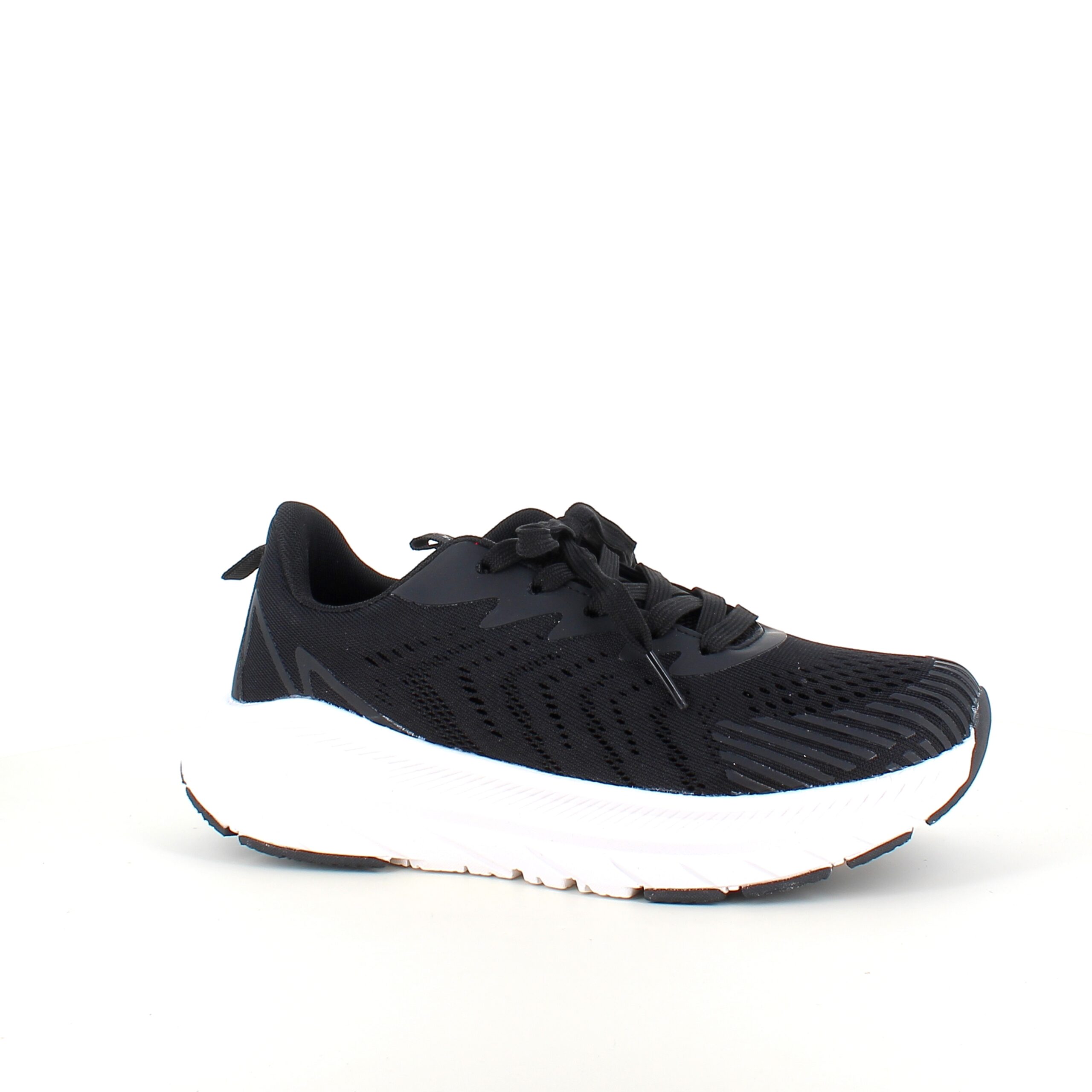 Endurance svart sneaker med vit sula – andningsbar komfort & stötdämpning