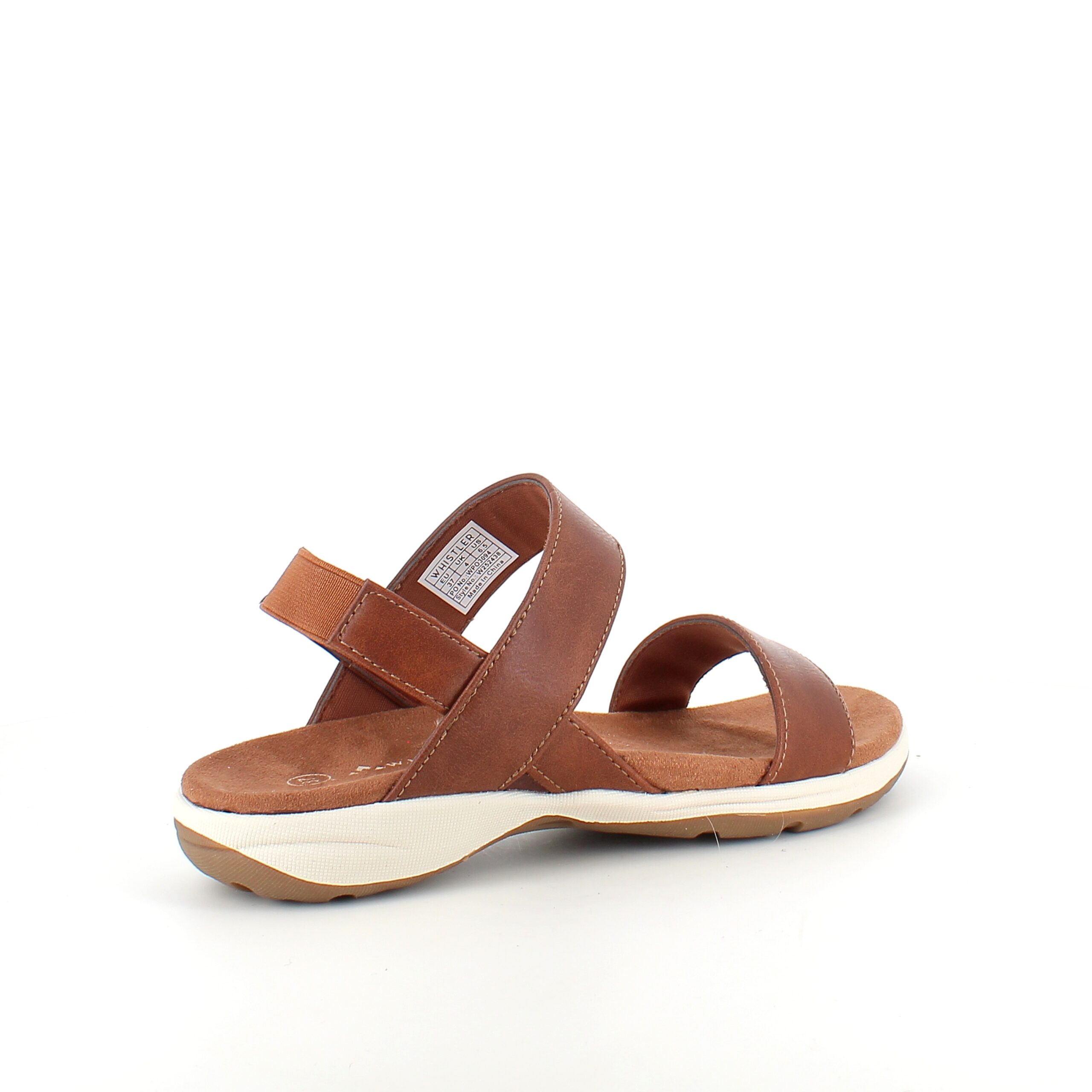 Brun Whistler-sandal med hålfotsstöd och elastisk hälrem