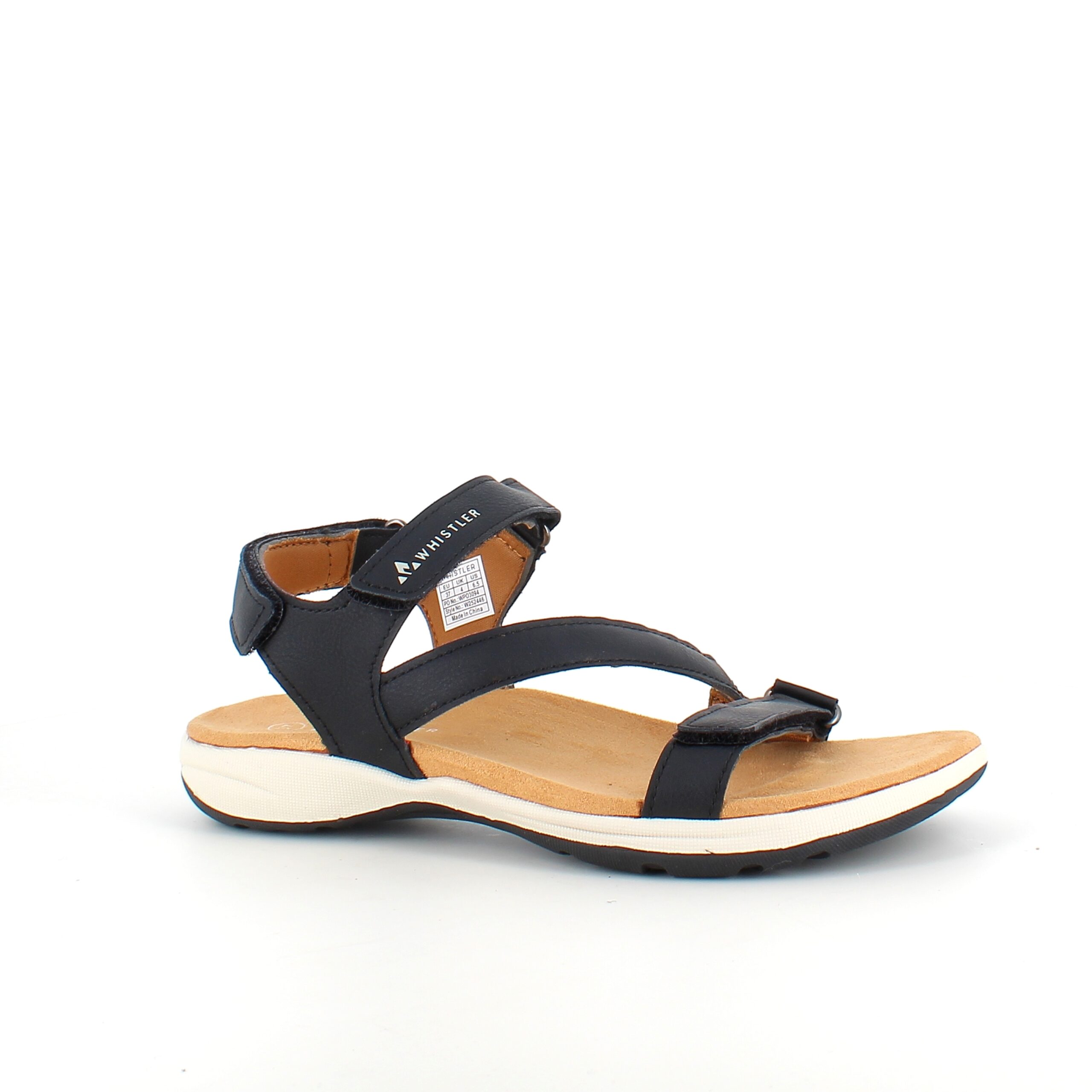Svart Whistler-sandal med svankstöd och 3 justerbara remmar