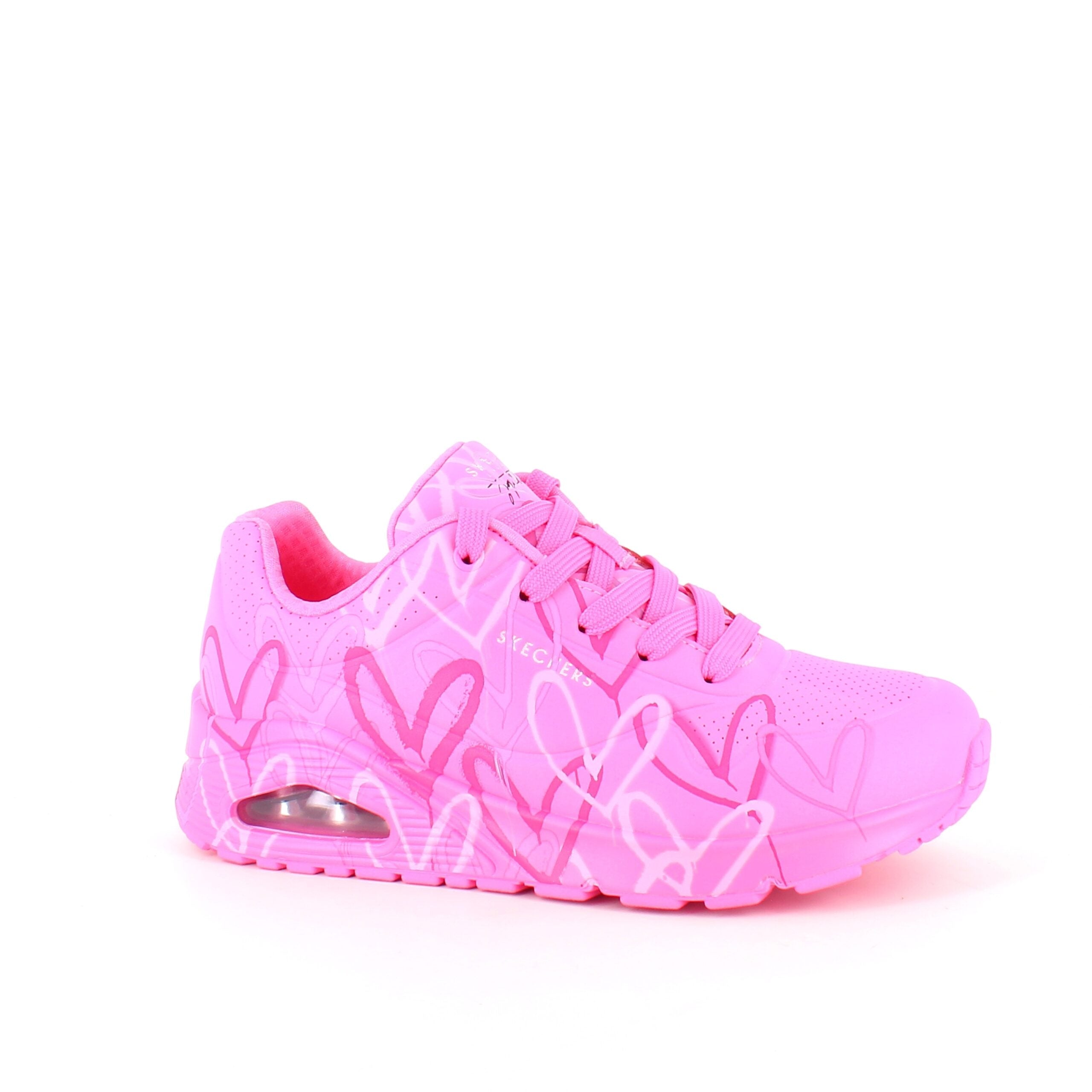 Rosa sneakers med hjärtan från Skechers