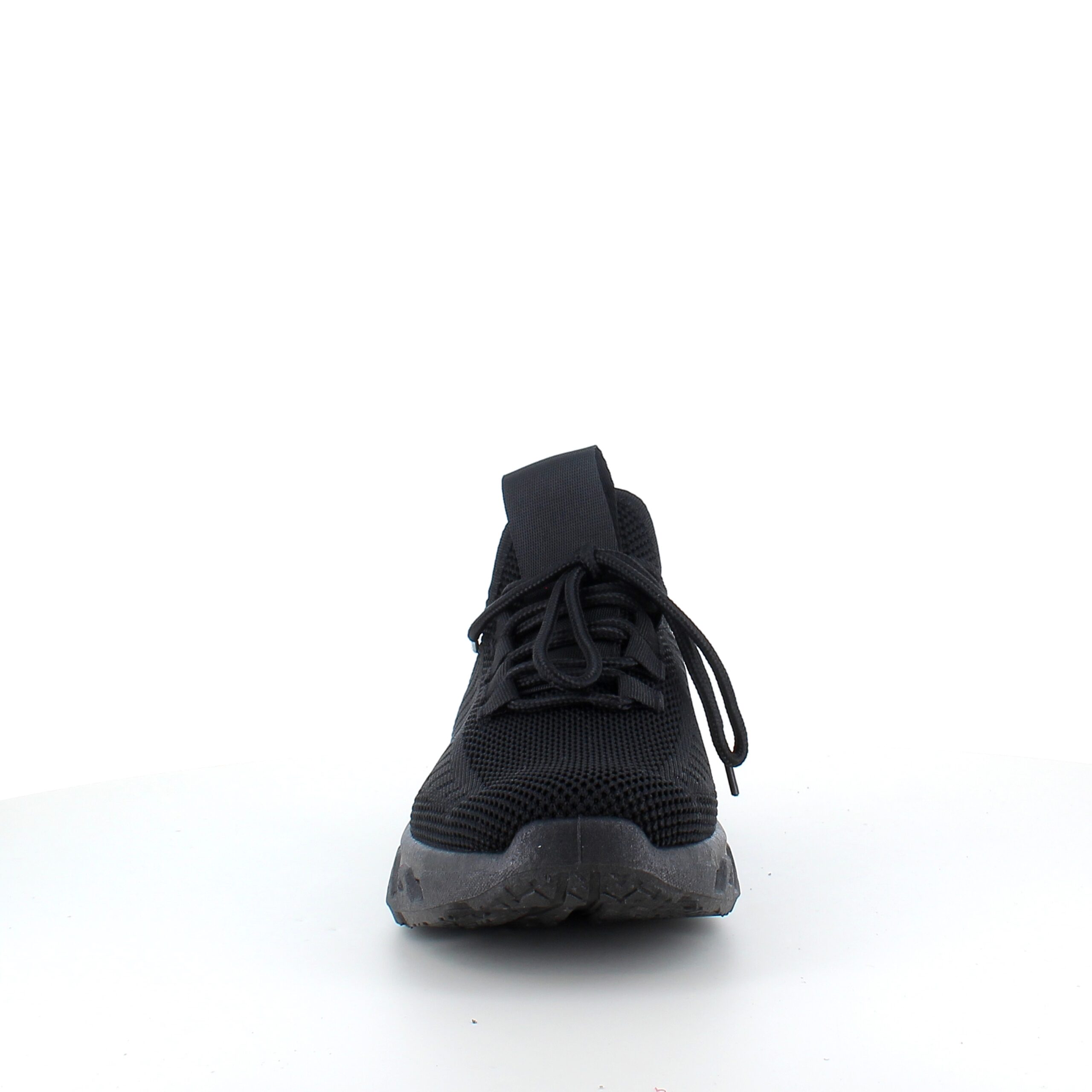 Svarta slip-on sneakers med stickad ovandel