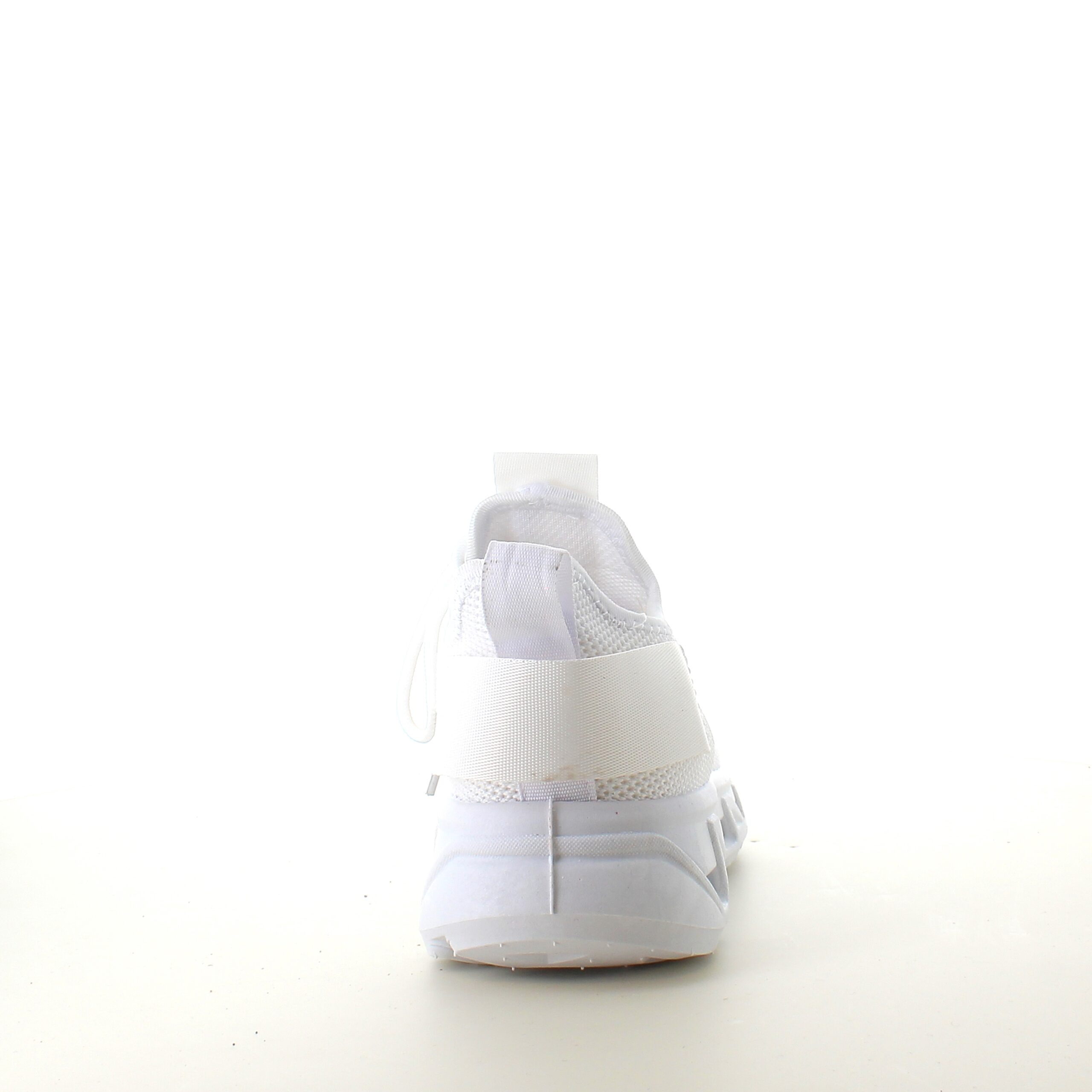 Vita slip-on sneakers med stickad ovandel