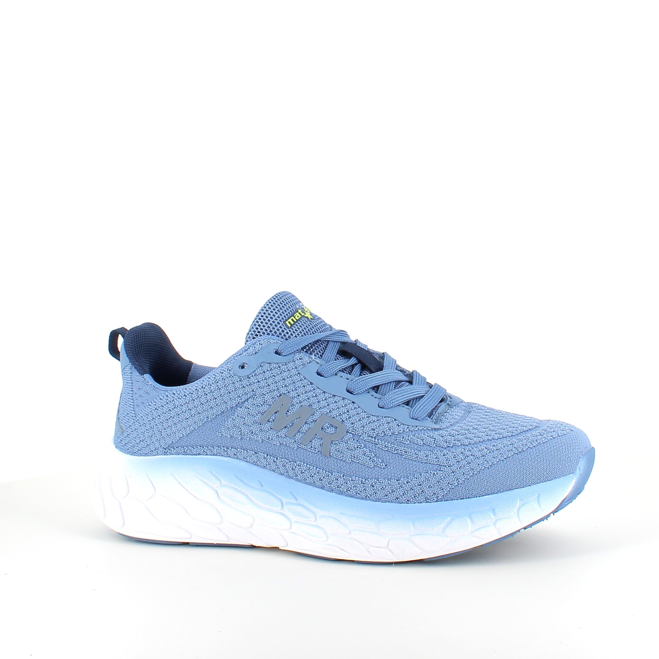 Blå sneakers med ventilerande mesh-ovandel