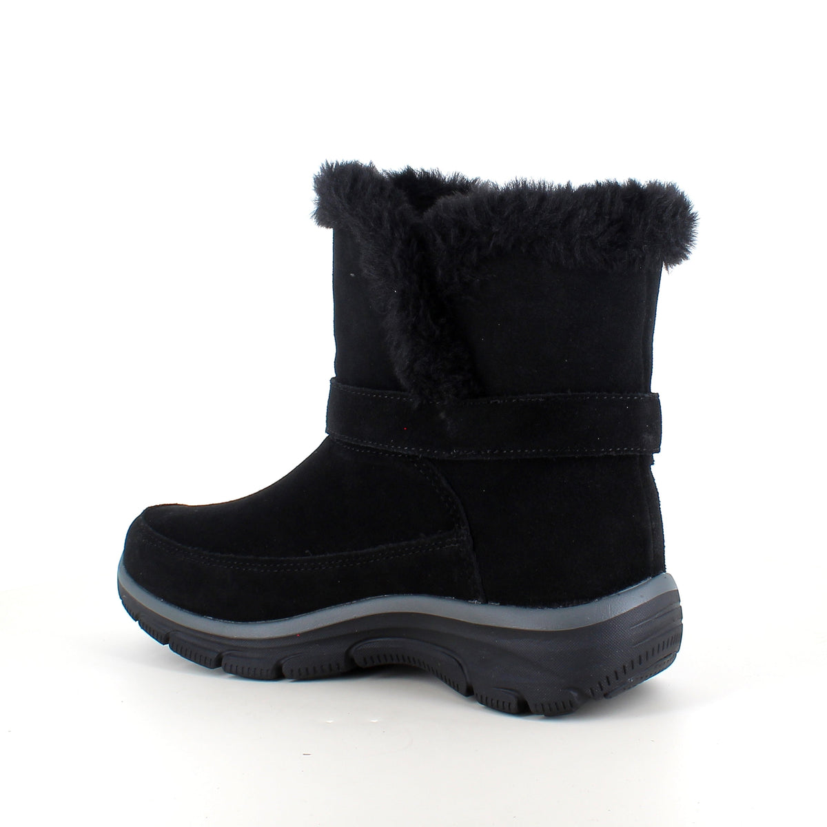 Skechers vinterstövel – varm Slip-ins stövel i svart mocka med bred passform