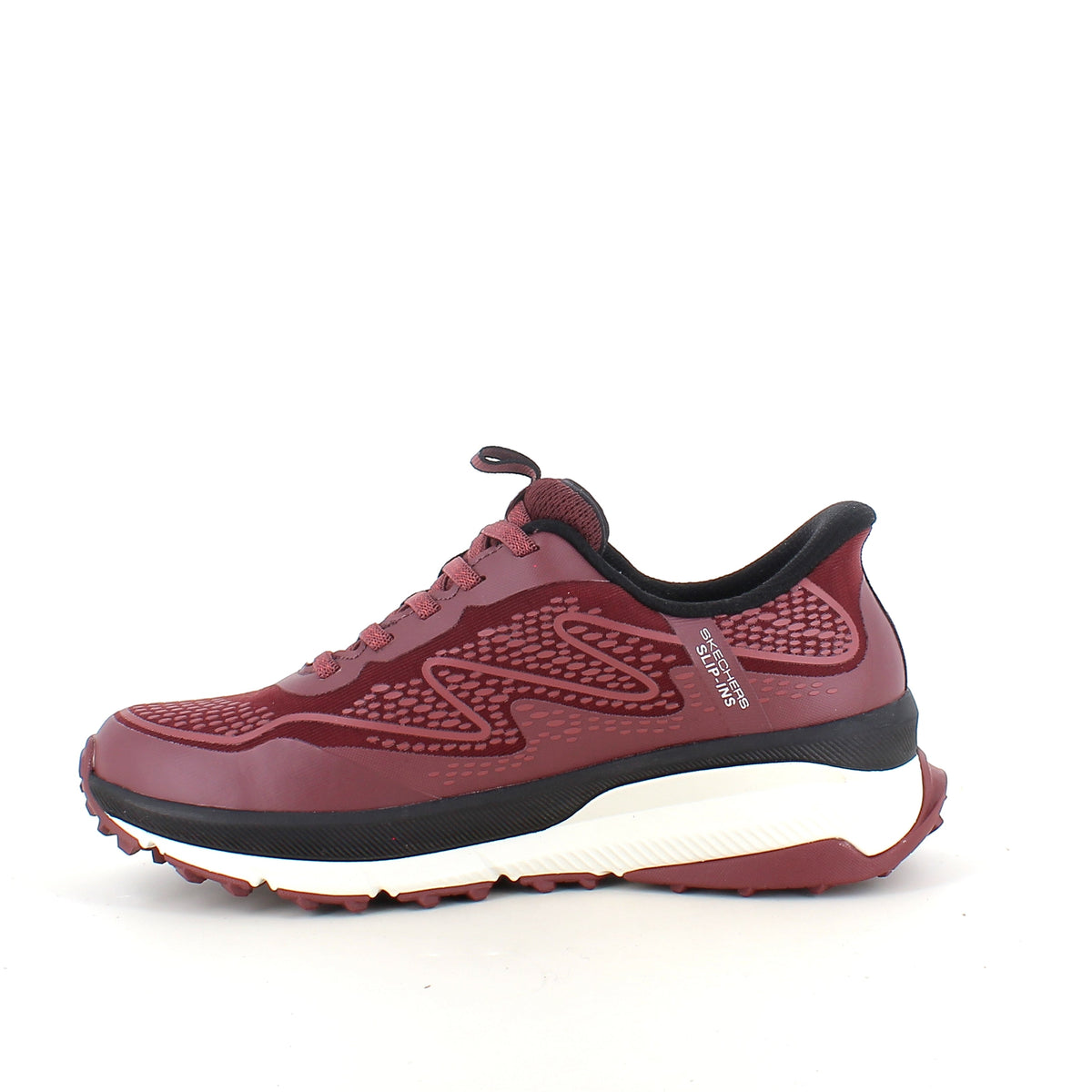 Skechers vattentät slip-in-sko i bordeaux med Memory Foam och god stötdämpning