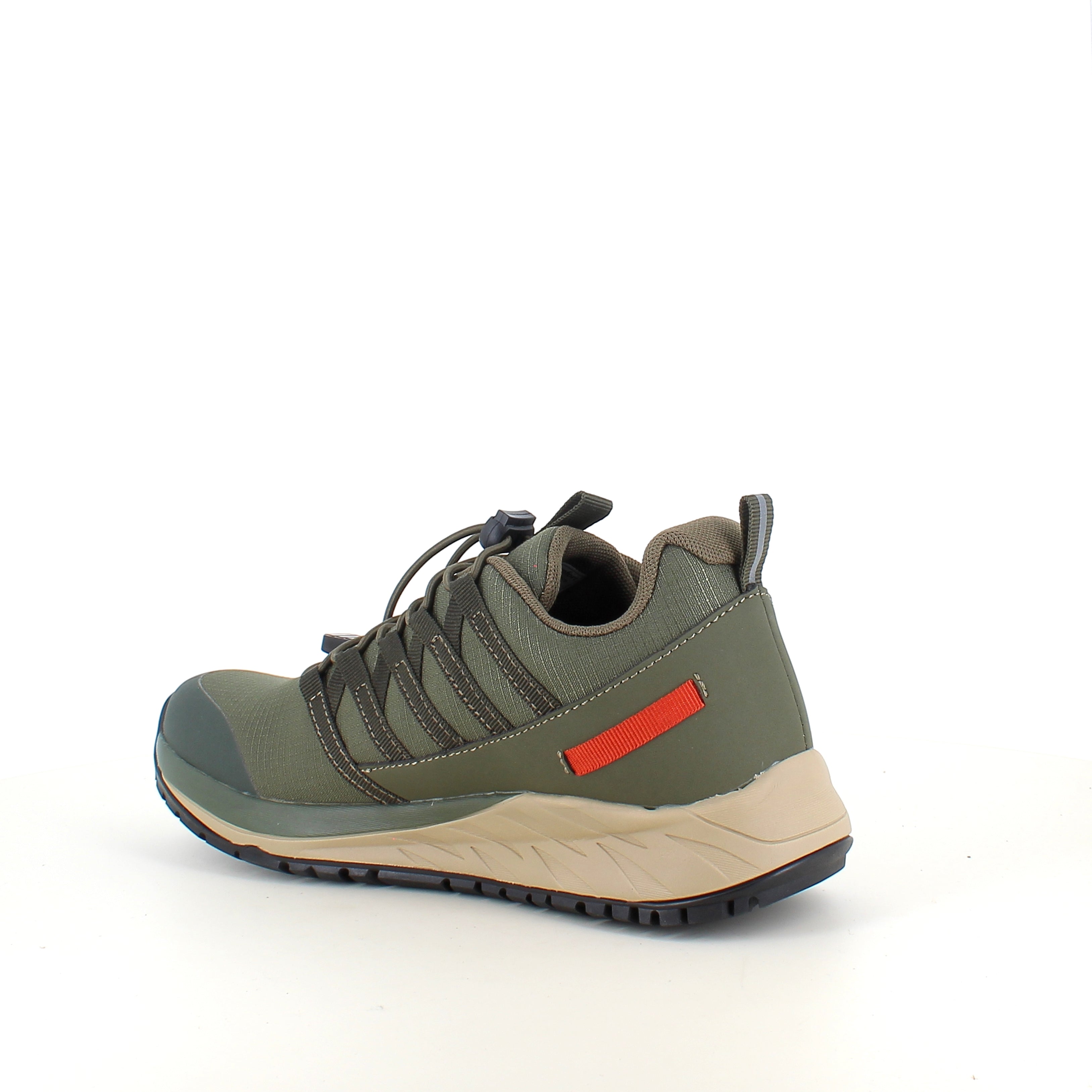 Green Comfort Path Pipi – olivgrön outdoor-sneaker med H-läst & hålfotsstöd