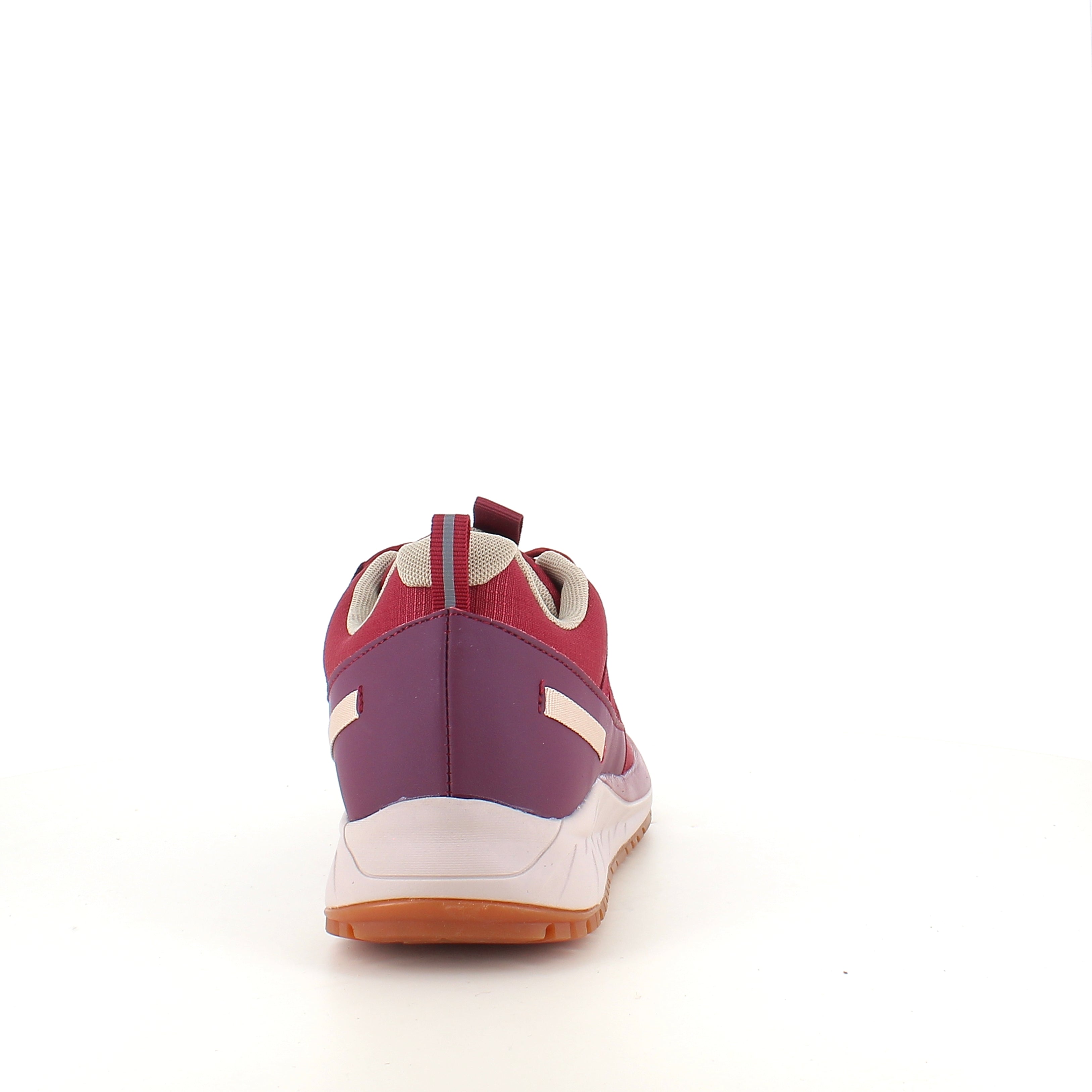 Green Comfort Path Pipi – vinröd outdoor-sneaker med H-läst & hålfotsstöd