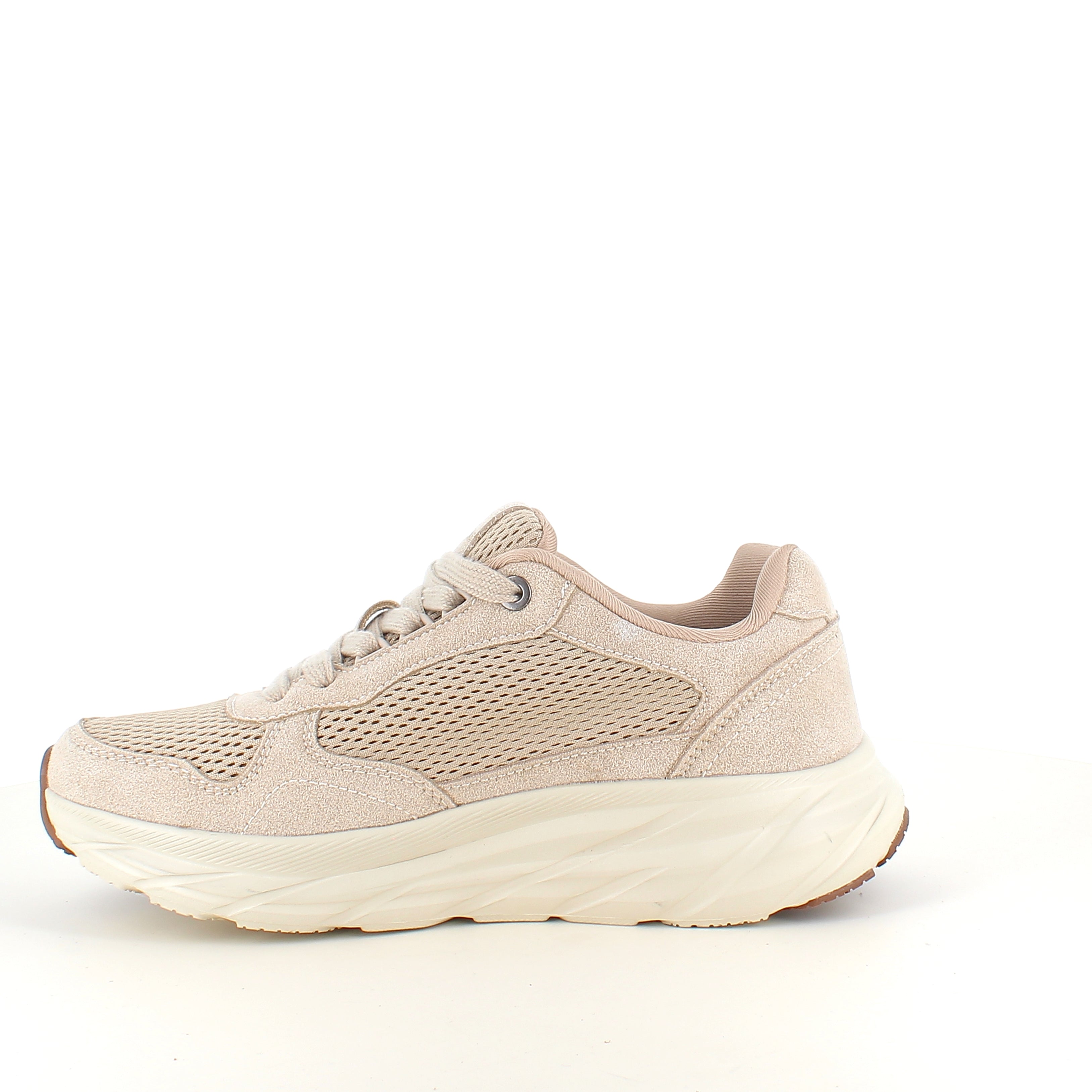 Endurance komfortsko för dam – beige sneaker med lätt och stötdämpande sula
