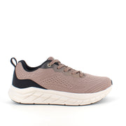 Extra bred sneaker med stötdämpning och ventilerande ovandel i taupe
