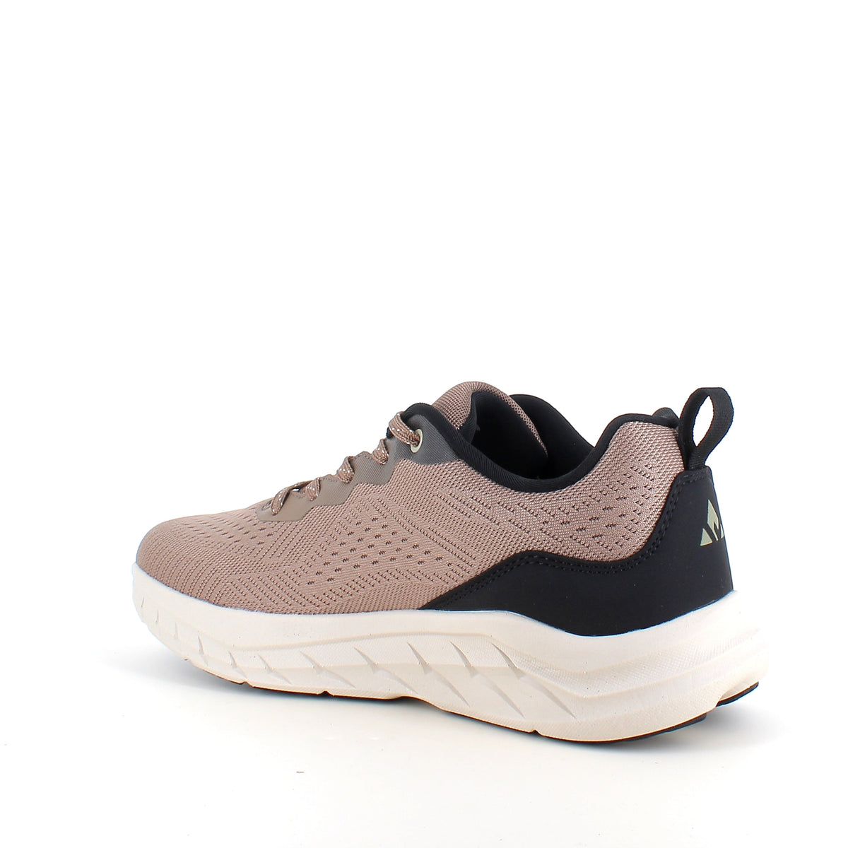 Extra bred sneaker med stötdämpning och ventilerande ovandel i taupe
