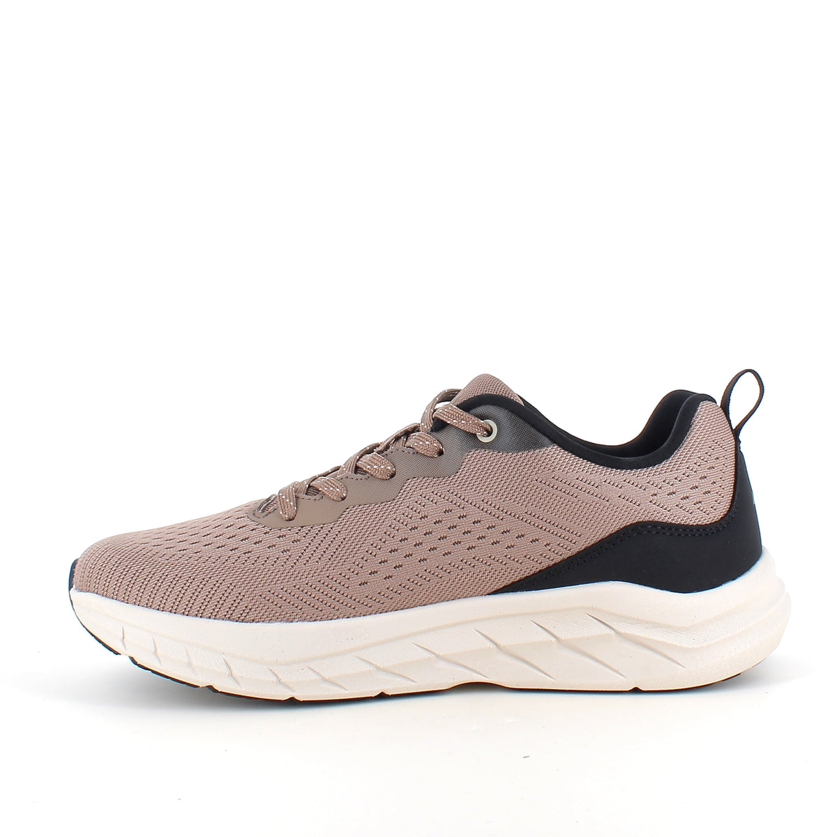 Extra bred sneaker med stötdämpning och ventilerande ovandel i taupe