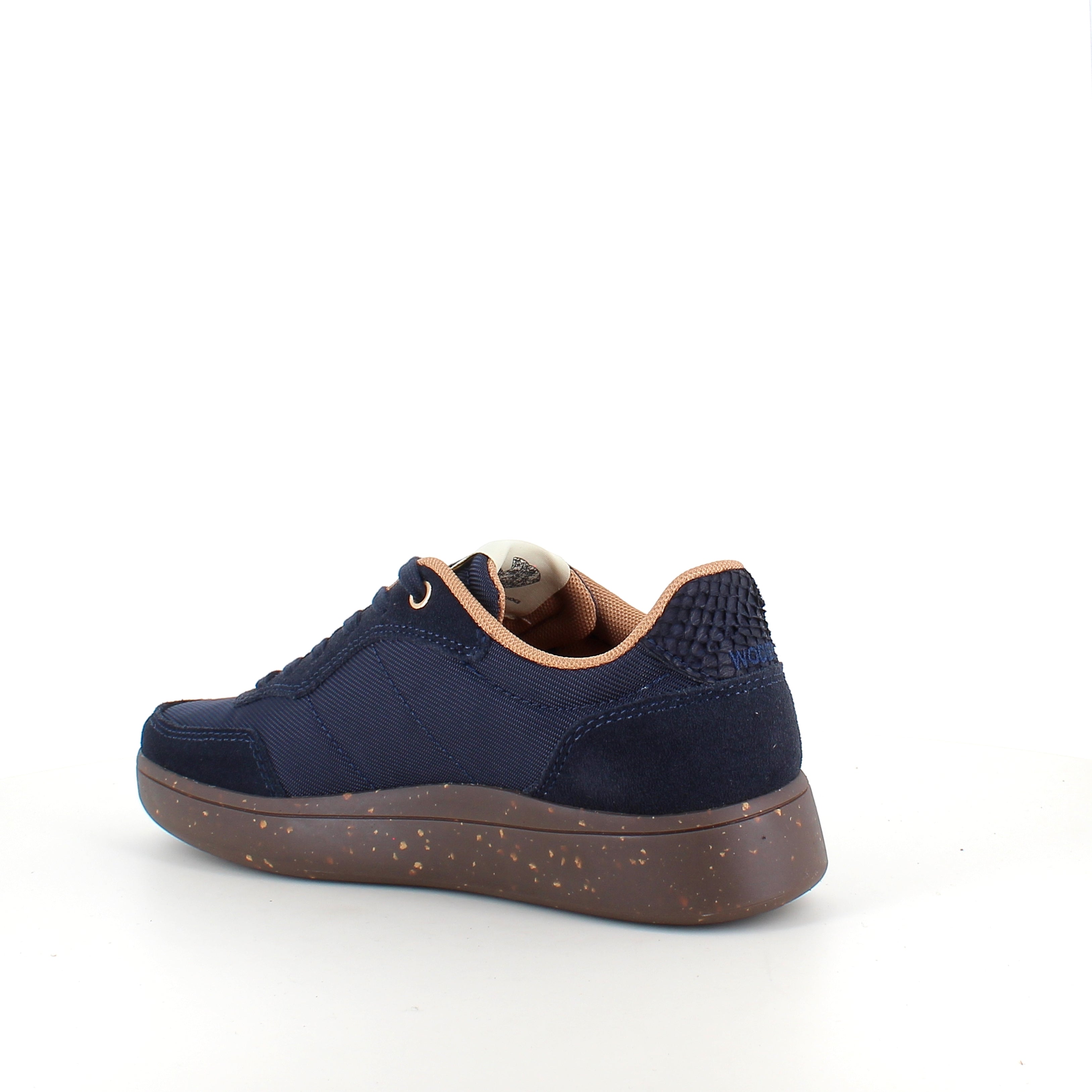 Woden Line Sneak – navy sneaker med gulddetaljer och mjuk komfort