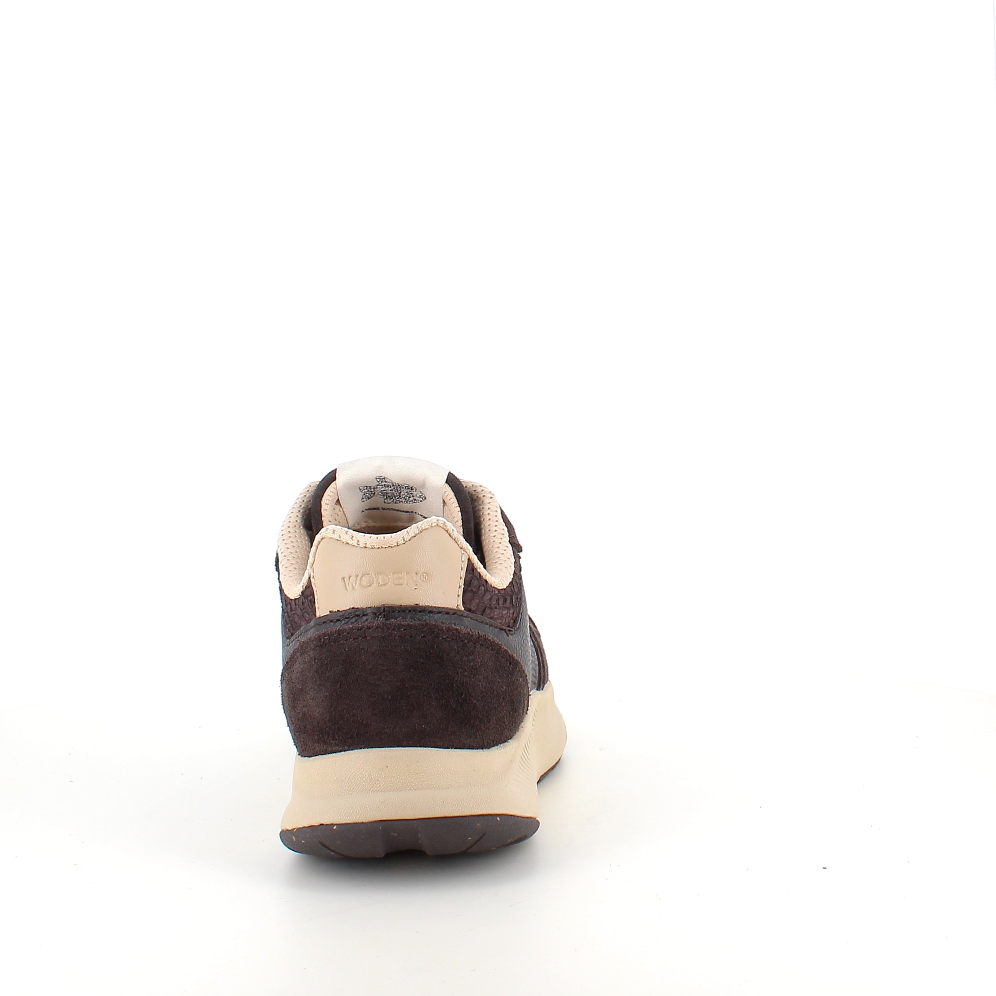 Mathilde Runner Leather – chokladbrun Woden-sneaker med lätt gångsula