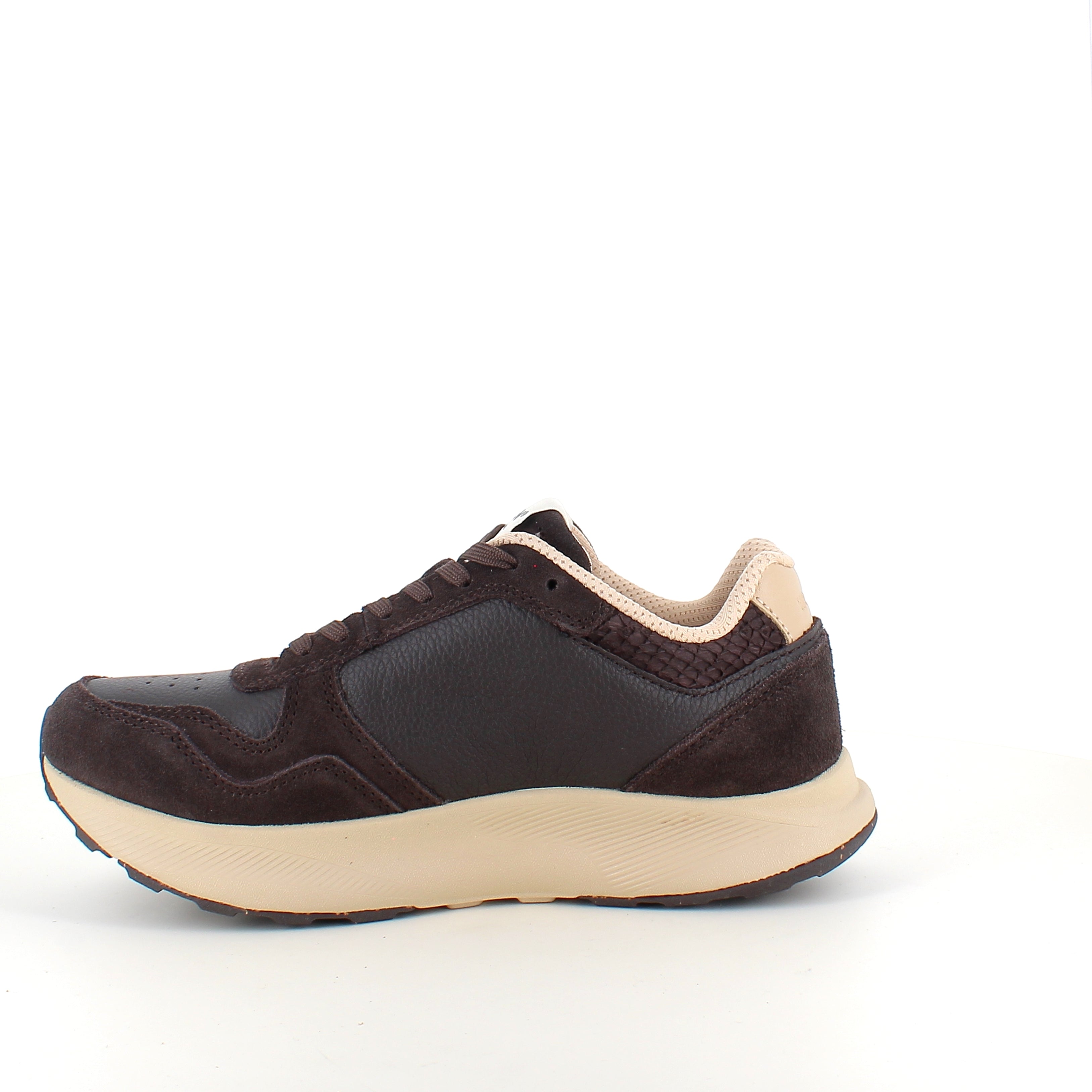 Mathilde Runner Leather – chokladbrun Woden-sneaker med lätt gångsula