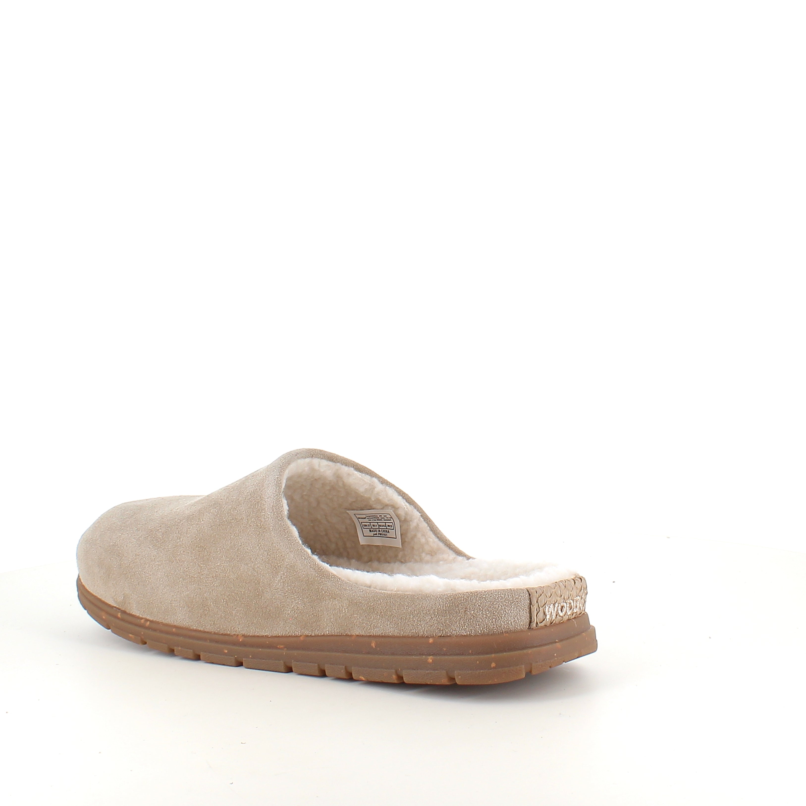 WODEN Silvi Warm - varm beige toffla med hålfotsstöd &amp; mjuk komfort