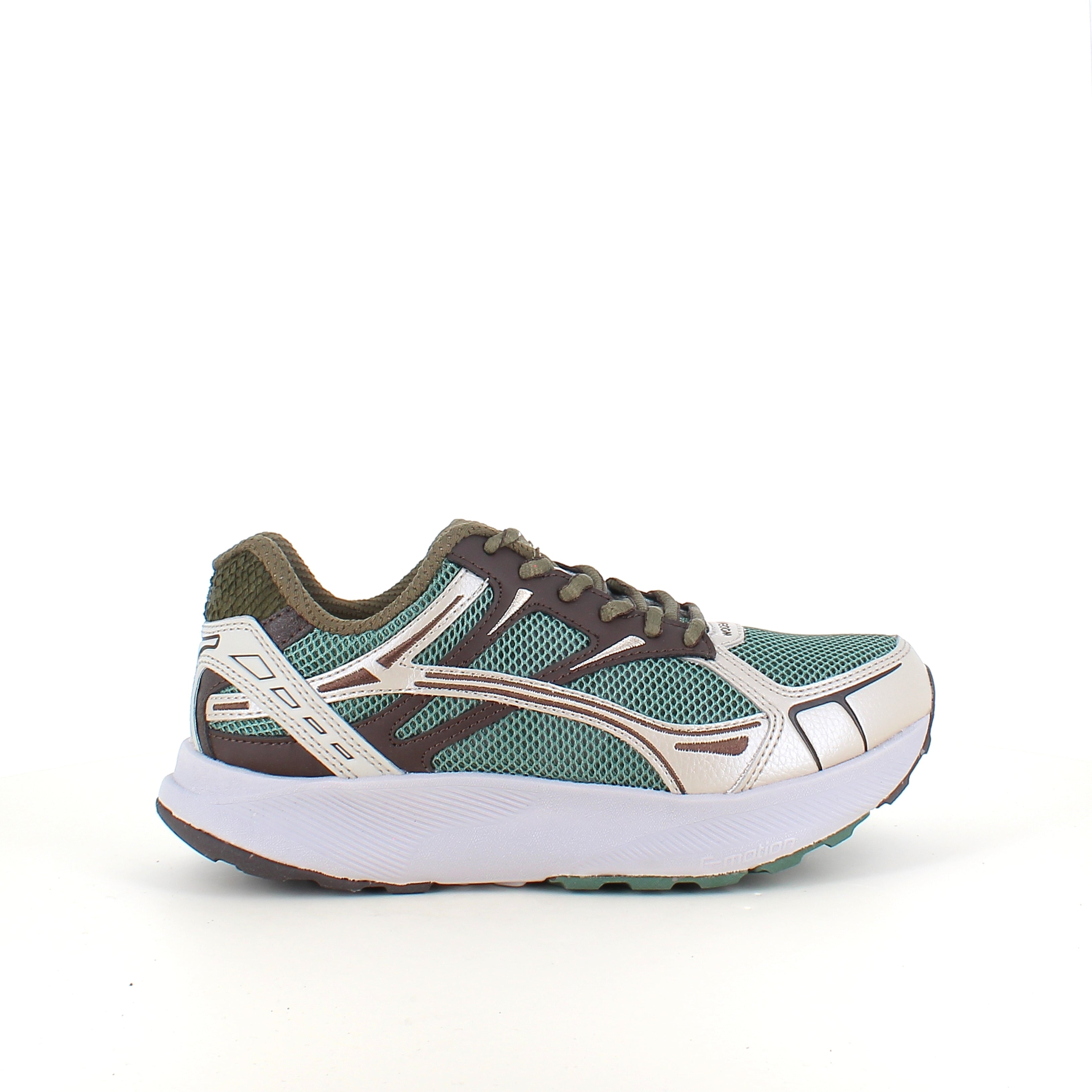Woden Freja Runner – olivgrön/brun sneaker med lätt rullsula