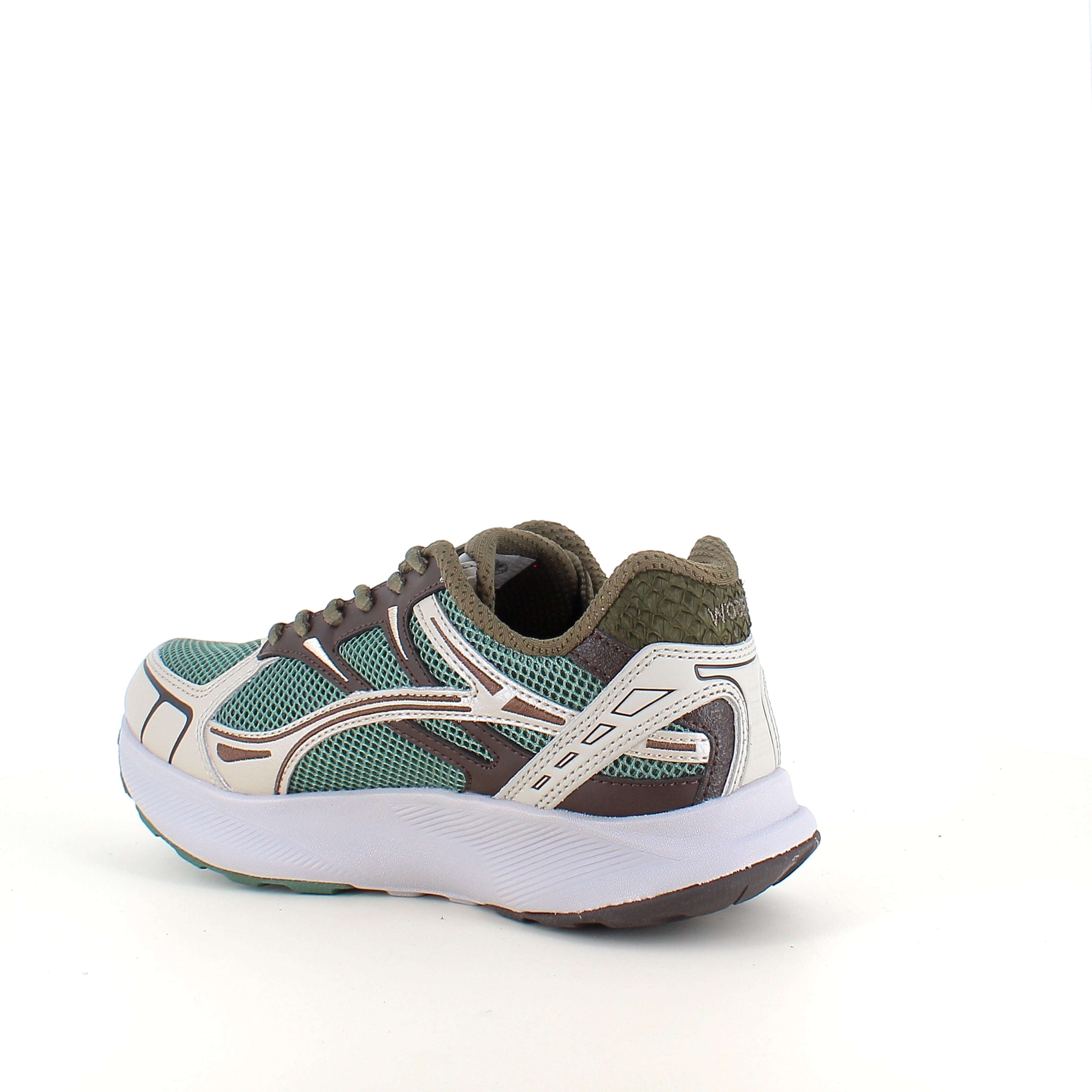 Woden Freja Runner – olivgrön/brun sneaker med lätt rullsula