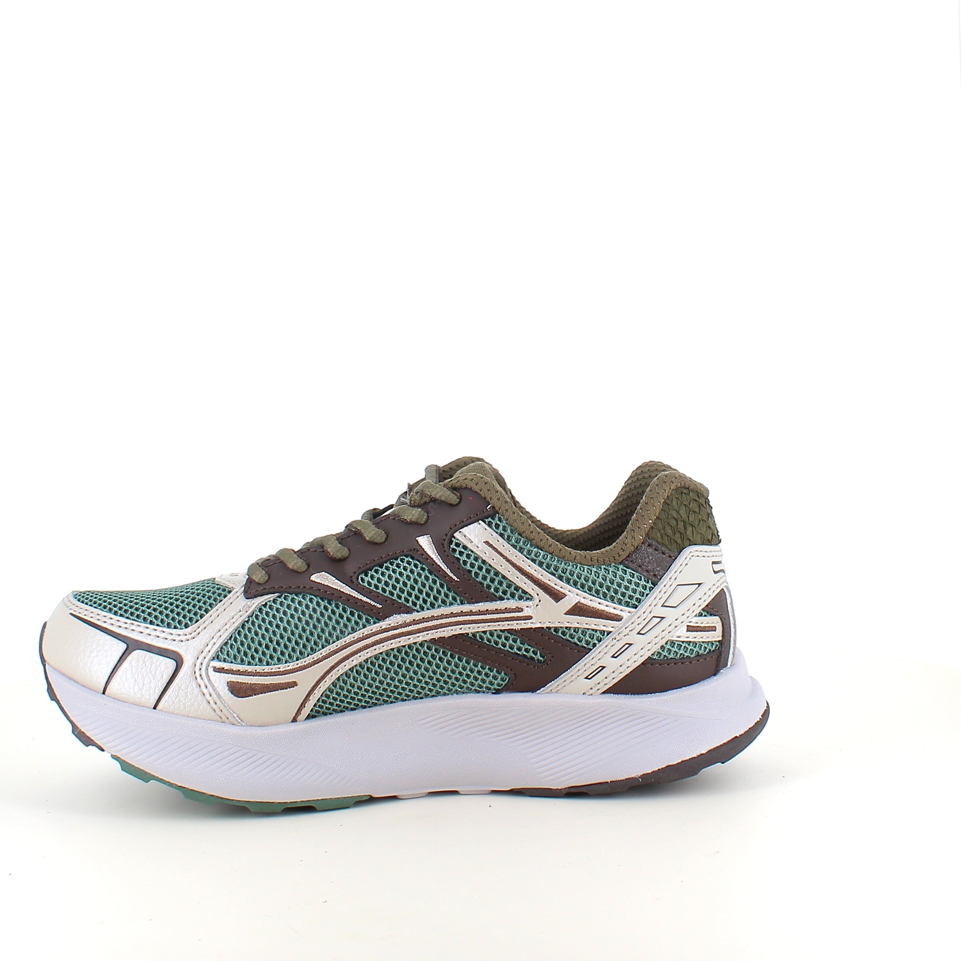 Woden Freja Runner – olivgrön/brun sneaker med lätt rullsula