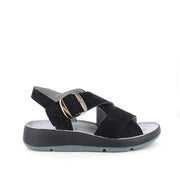 Elegant svart sandal i läder med svankstöd