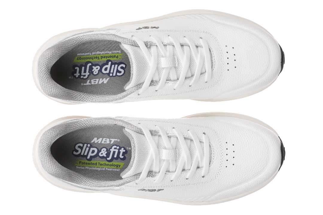 M3600X White – Vita komfortsneakers med Slip & Fit