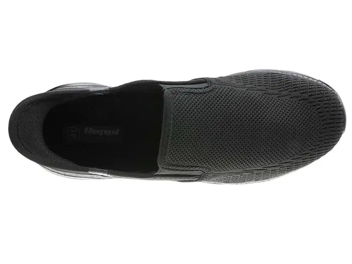 Lätt slip-on-sko i svart – andningsbar och enkel att ta på