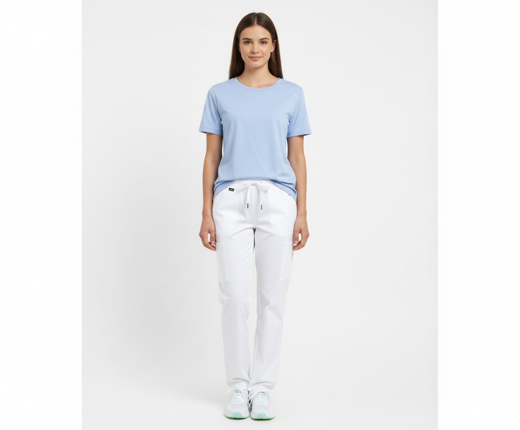 Nybo Ljusblå Dam Pro Wear T-shirt, Slitstark, Figursydd
