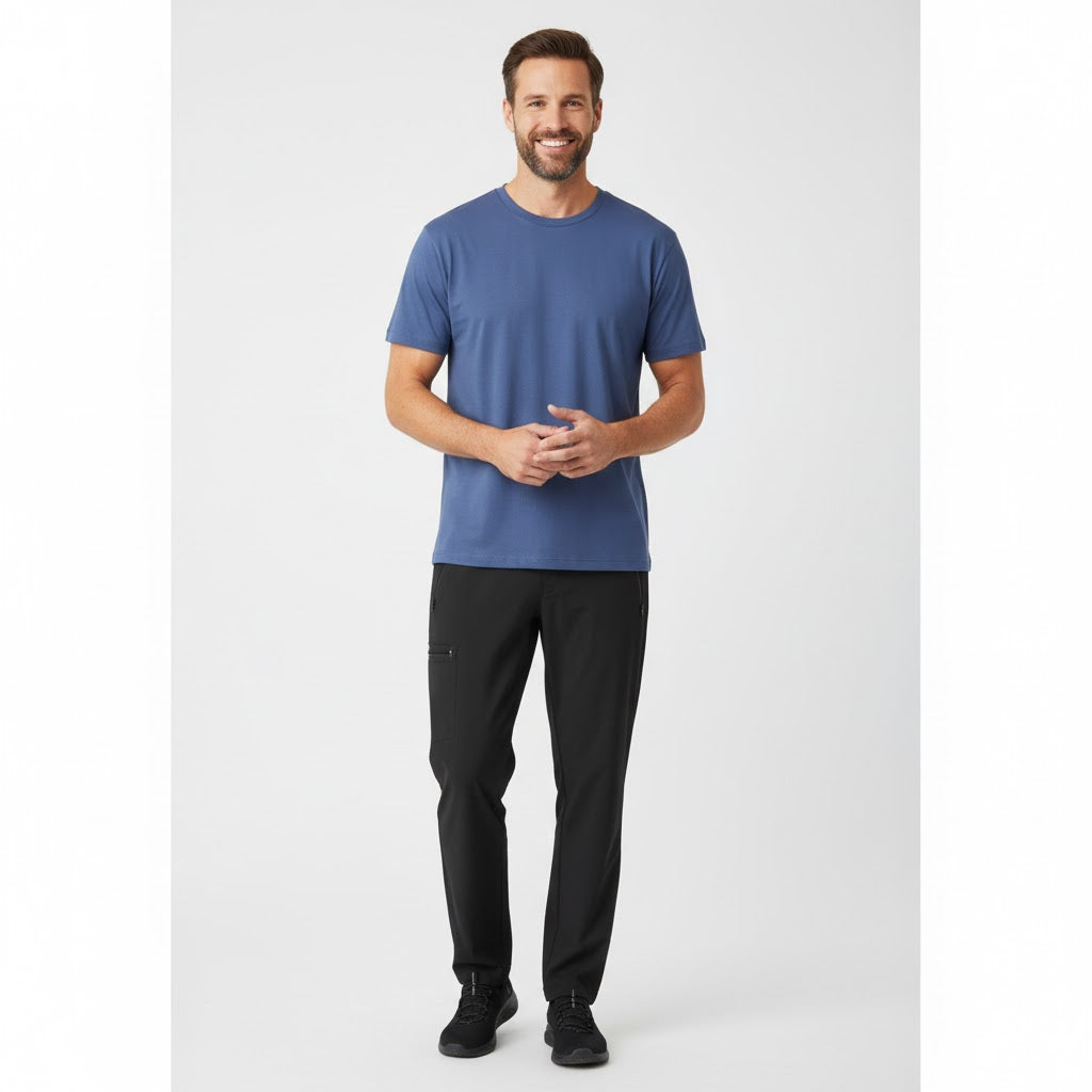 Nybo Indigo Herre Basic T-Shirt — Behåller formen, klassisk modell