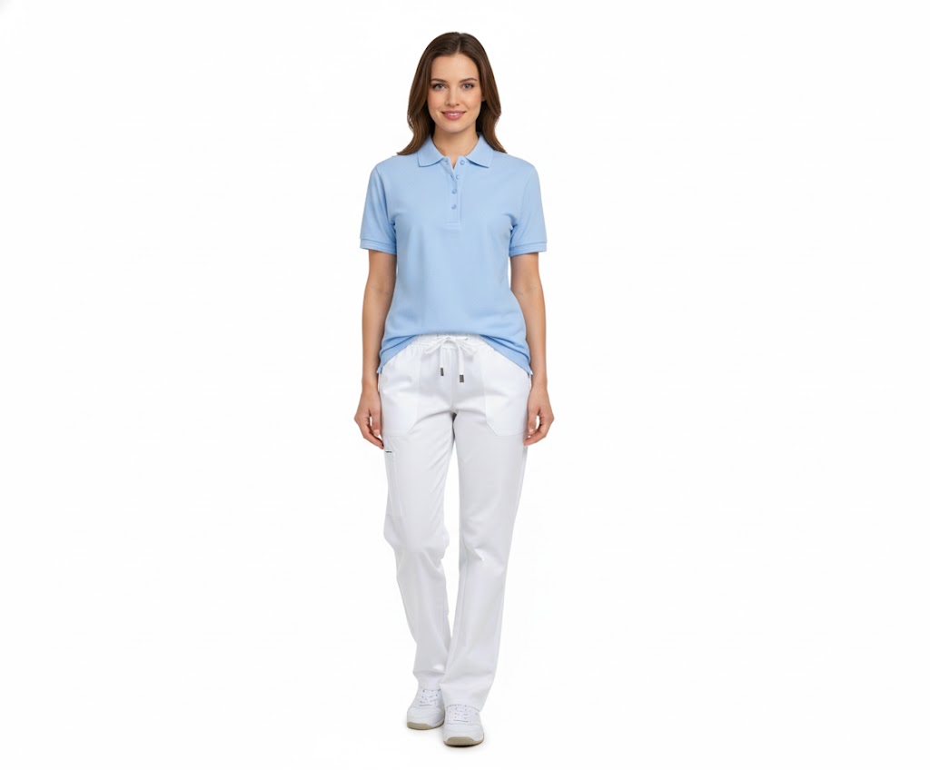 Nybo ljusblå dam Prowear-polo — extra slitstark, förkrympt