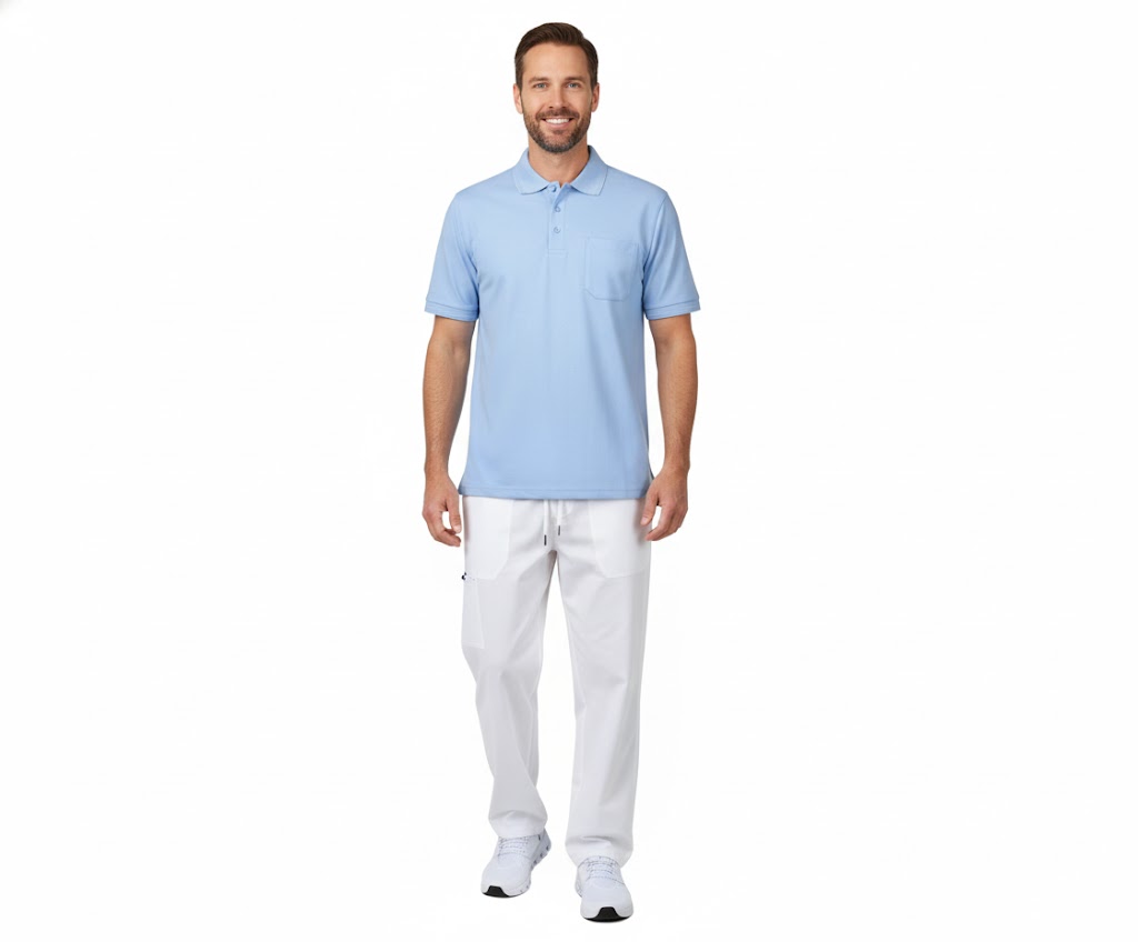 Nybo Ljusblå Herr Prowear Poloshirt, Slitstark, Bröstficka