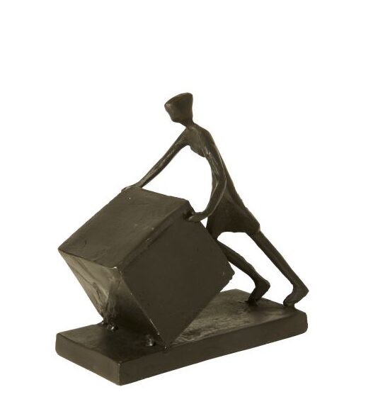 Uppförsbacke, figur i järn 17 cm
