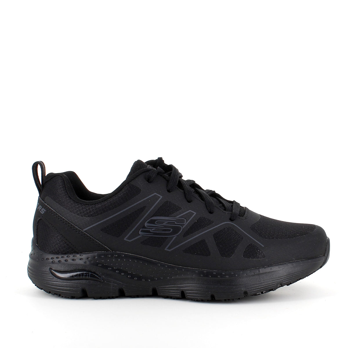 Svart Skechers Work-sko med hålfotsstöd