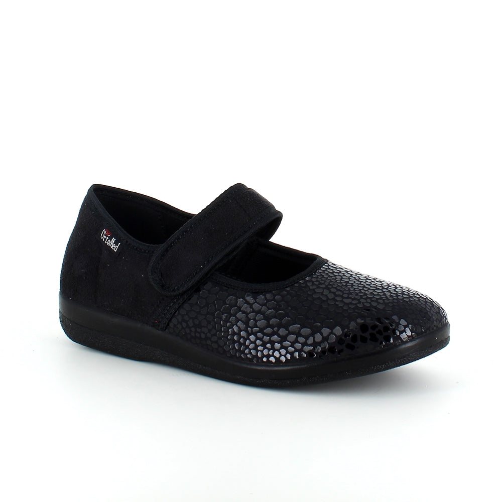 Bred ballerina med kardborre och extra plats