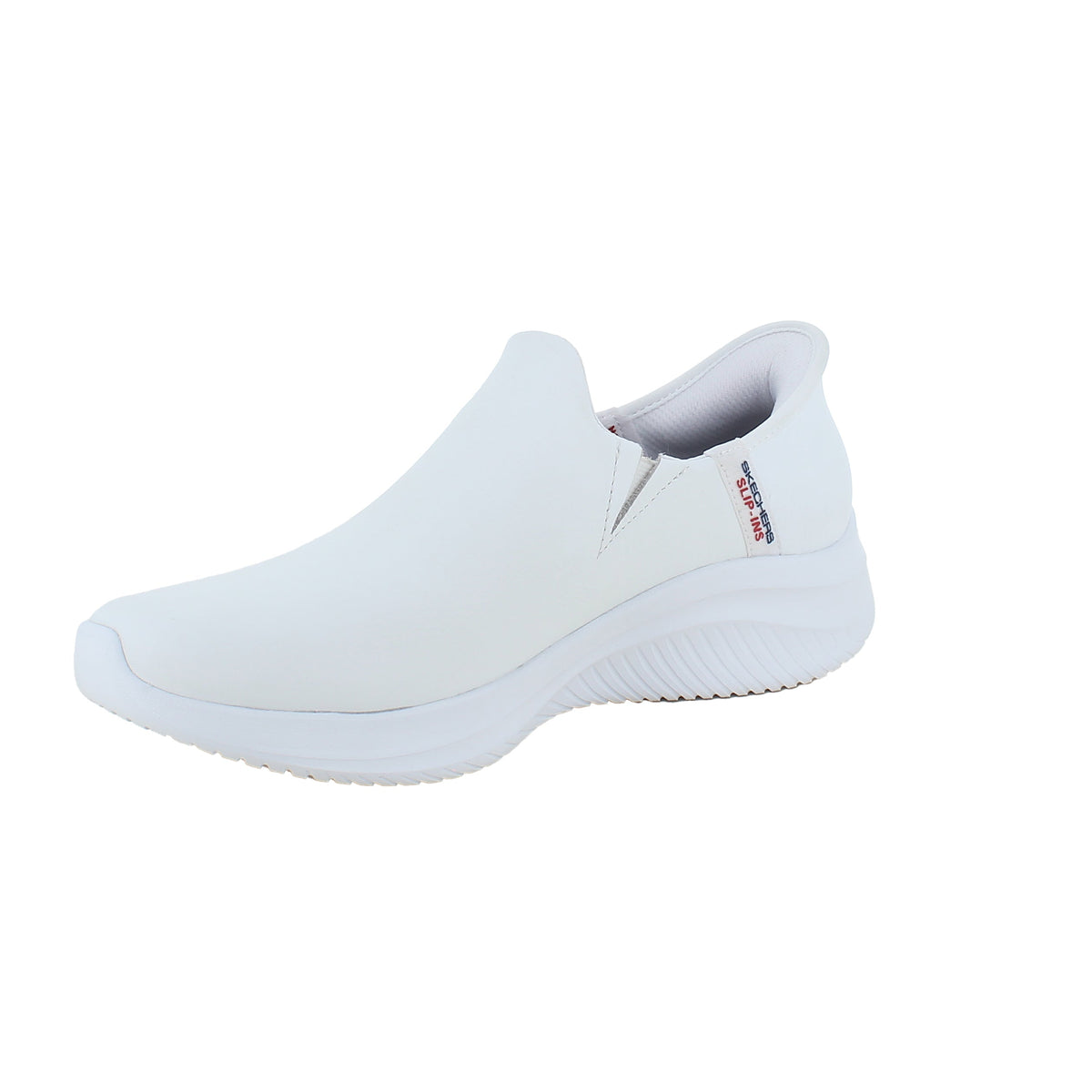 Vita slip-in-skor i läder från Skechers