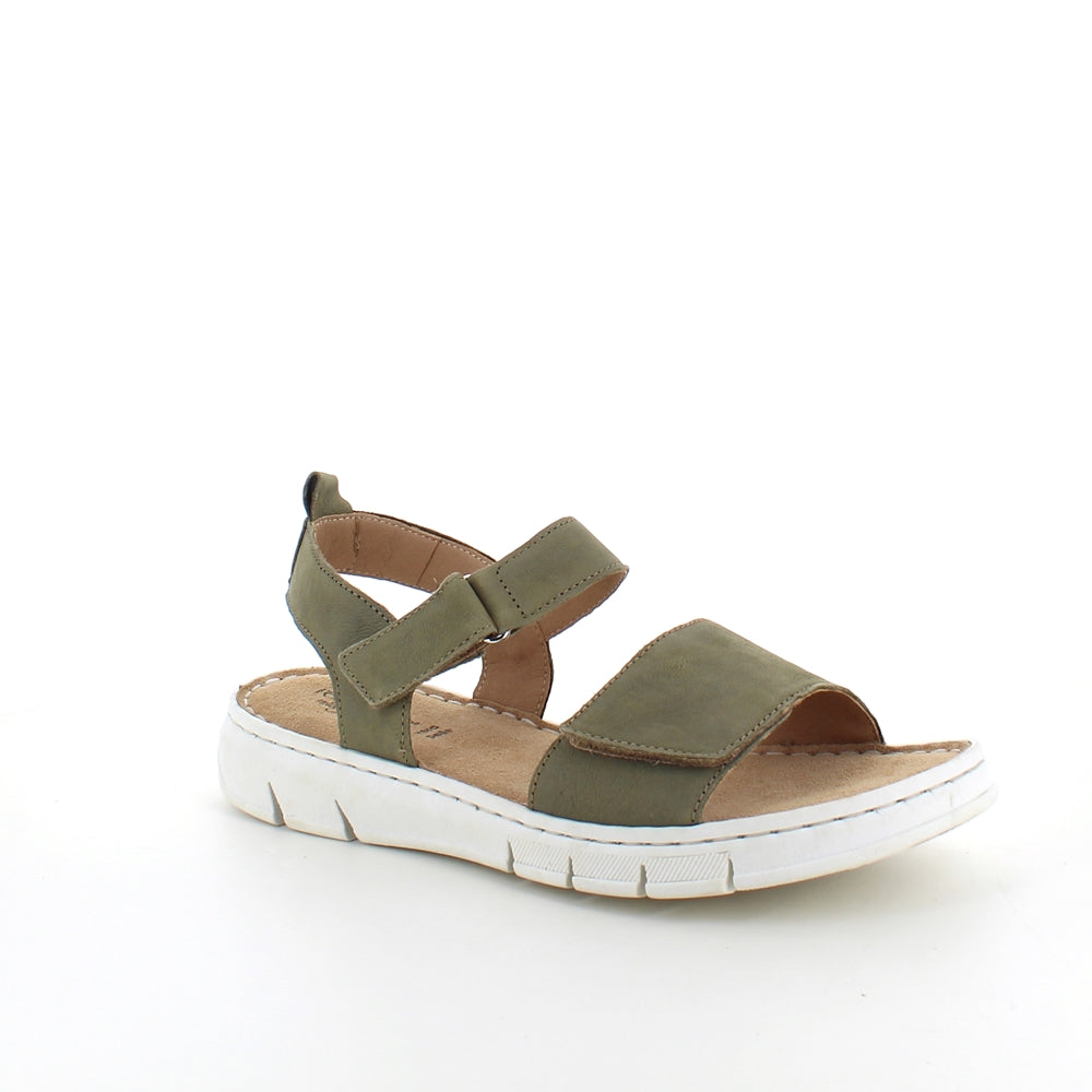 Härlig mjuk och flexibel skinnsandal i matt grönt från Relaxshoe