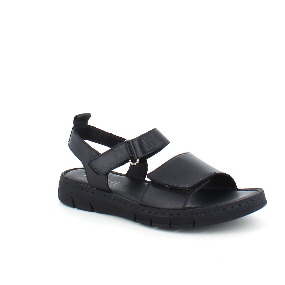 Läcker mjuk och flexibel skinnsandal i svart från Relaxshoe