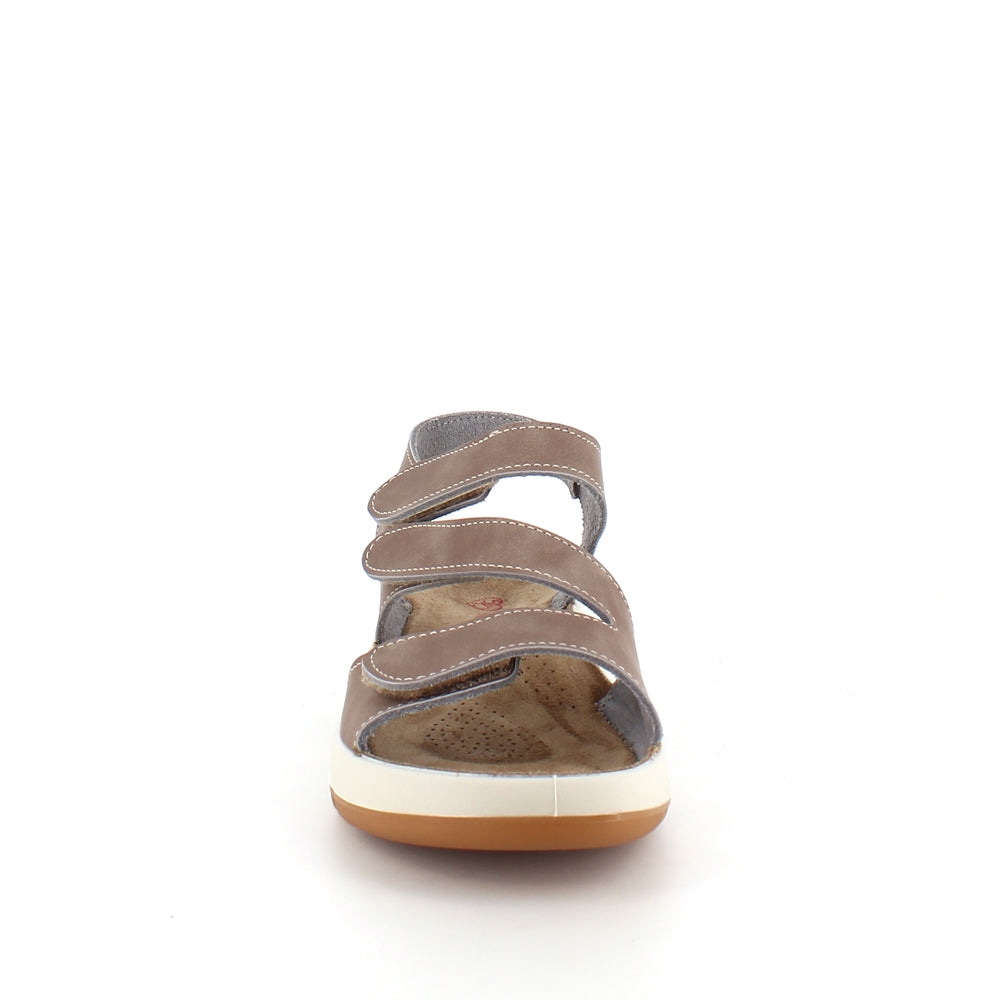 Elegant brun lädersandal med justerbara remmar