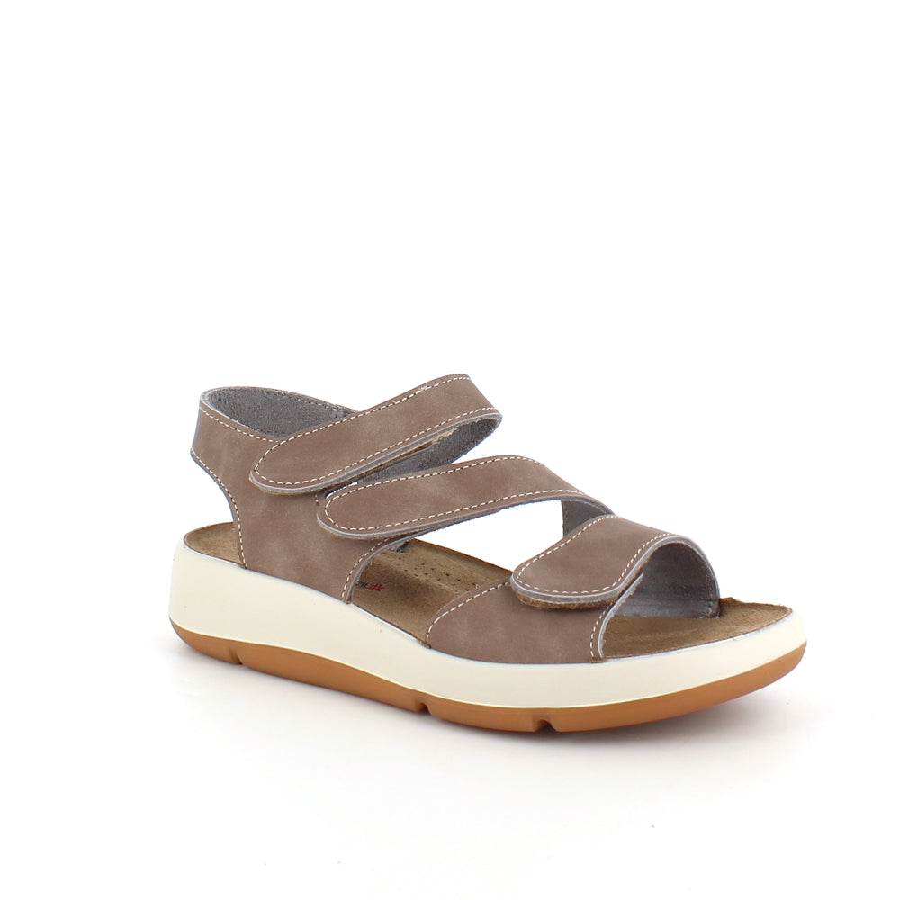 Elegant brun lädersandal med justerbara remmar