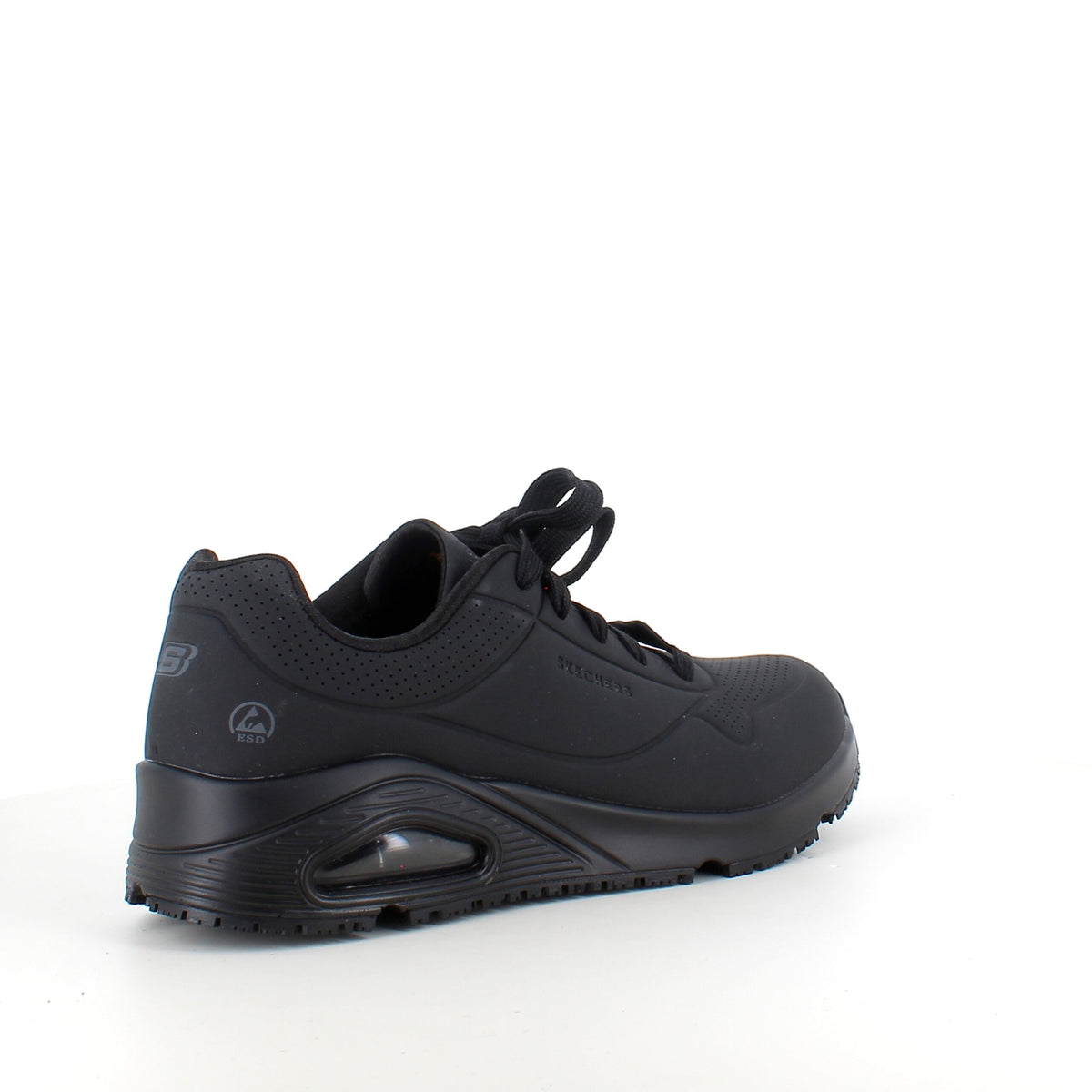 Svarta halkfria arbetsskor från Skechers med ESD