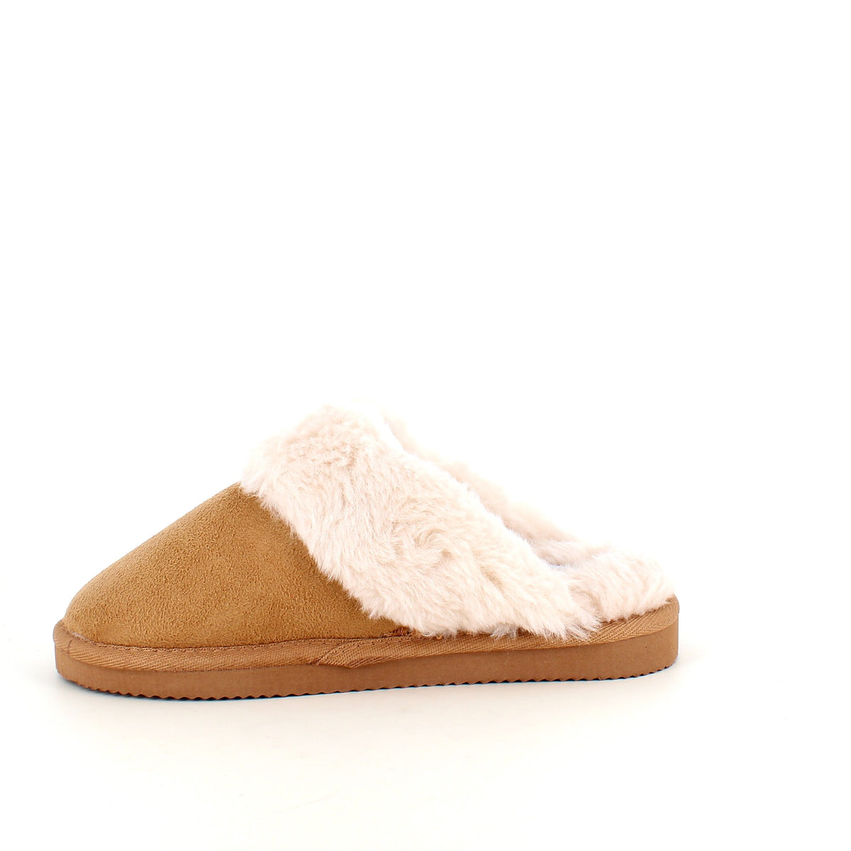 Bruna slip-on-tofflor med bred passform