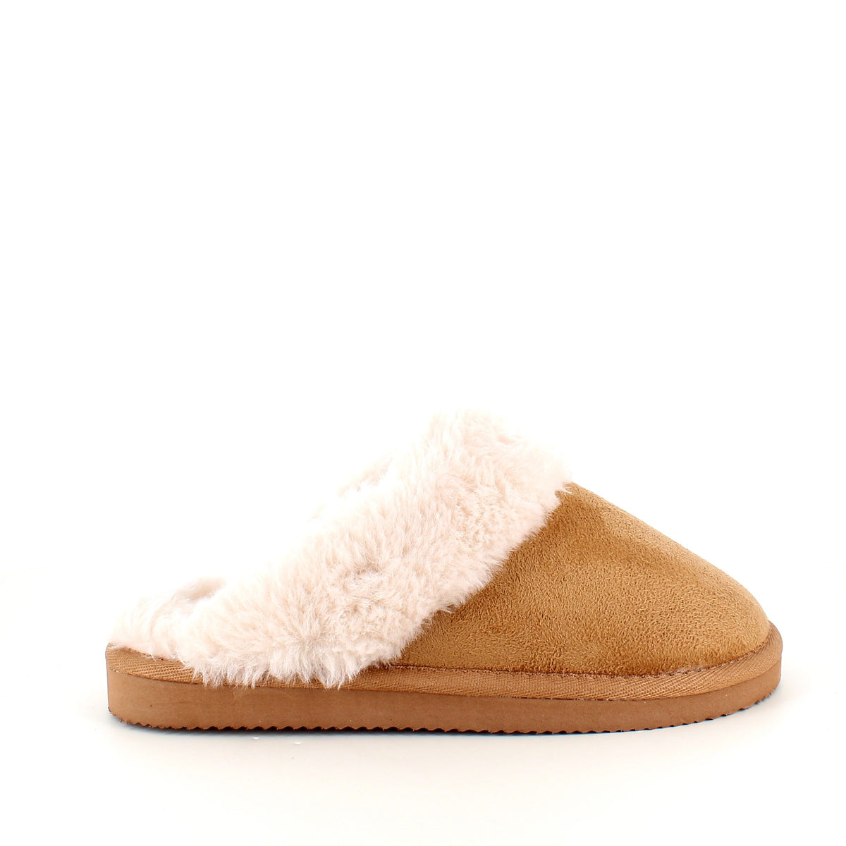 Bruna slip-on-tofflor med bred passform